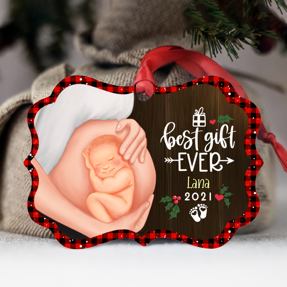 Personalized Ornament Baby Bump Christmas Best gift ever