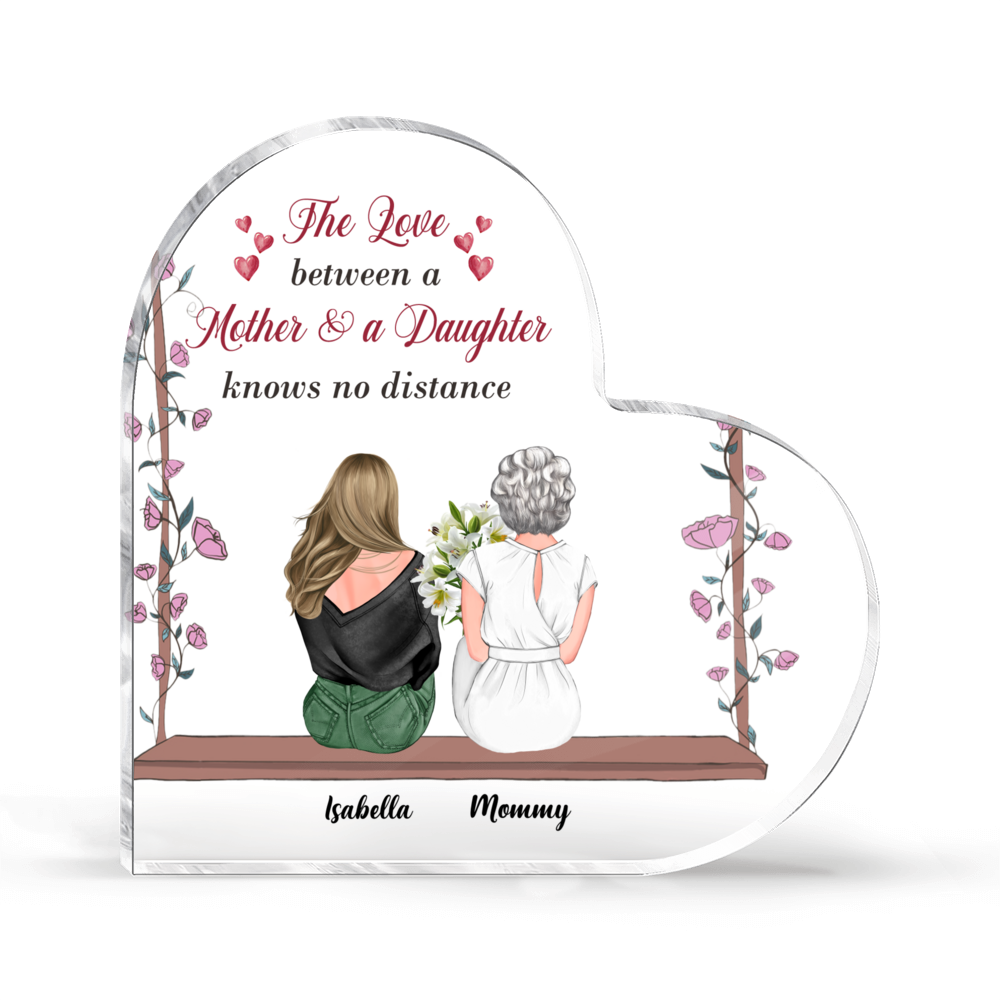 Heart Transparent Plaque - Mother Daughters - The love