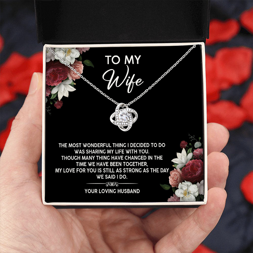 To My Smoking Hot Wife Necklace - Stainless Steel Cubic Zirconia Heart Pendant, 18-22" Chain - View #5