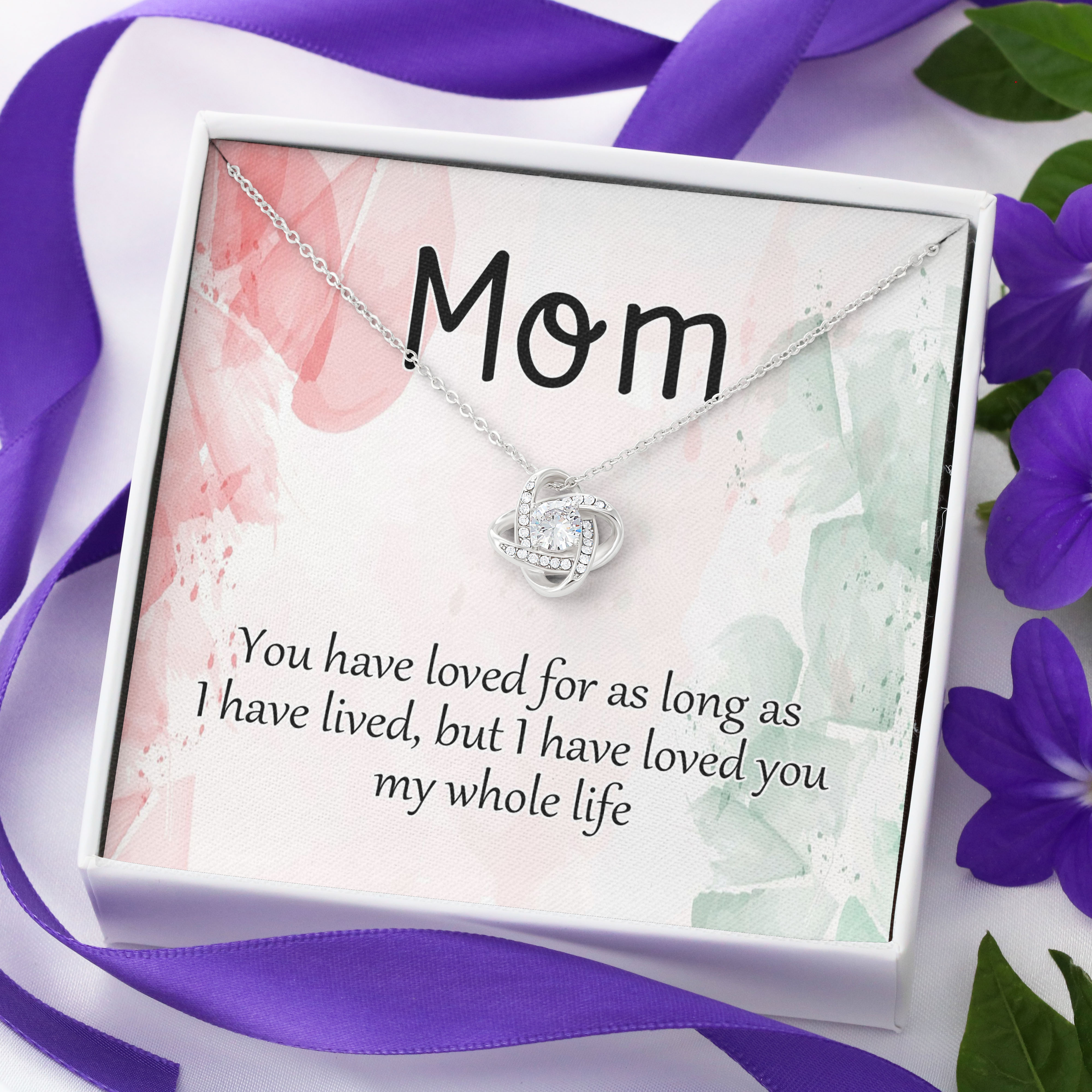 Personalized Necklace Mother's Day Necklace Love Knot Necklace To
