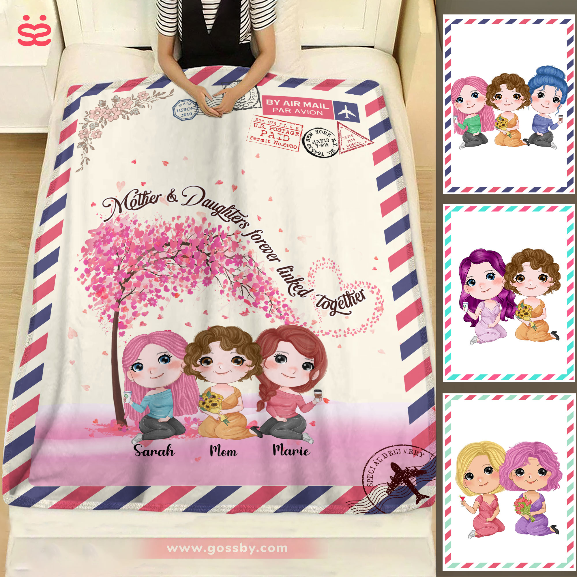 Mother's Day Blanket Mother & Daughters Forever linked together