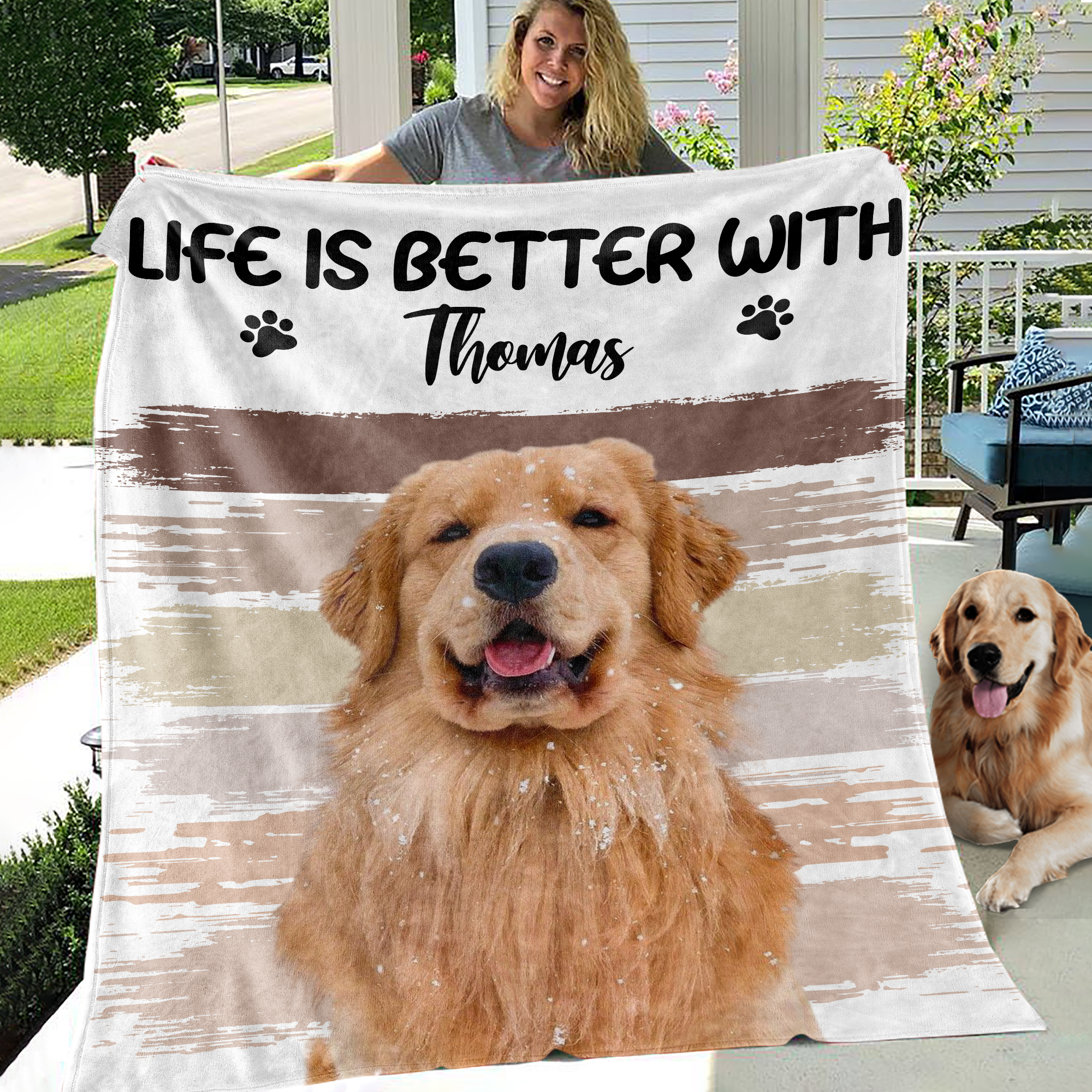 Photo Blanket - Custom Photo Better Life With Dog Cat - Gift For Pet ...