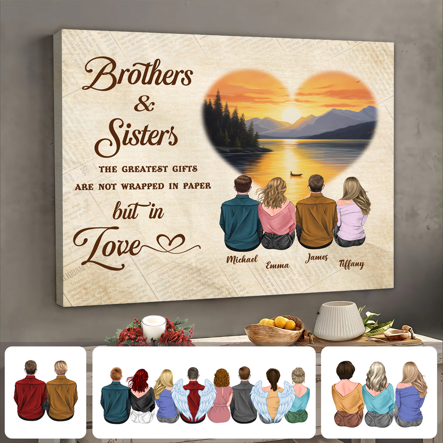 Brothers and Sisters 4枚組 Amazon.com: Faumsut Brother and Sister Figurines, Gifts for Sister