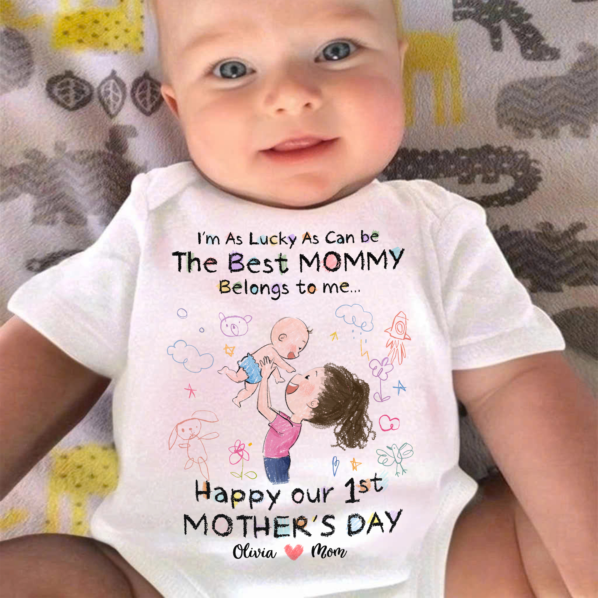 Custom Baby Onesies - I’m As Lucky As Can be The Best Mommy Belongs to ...