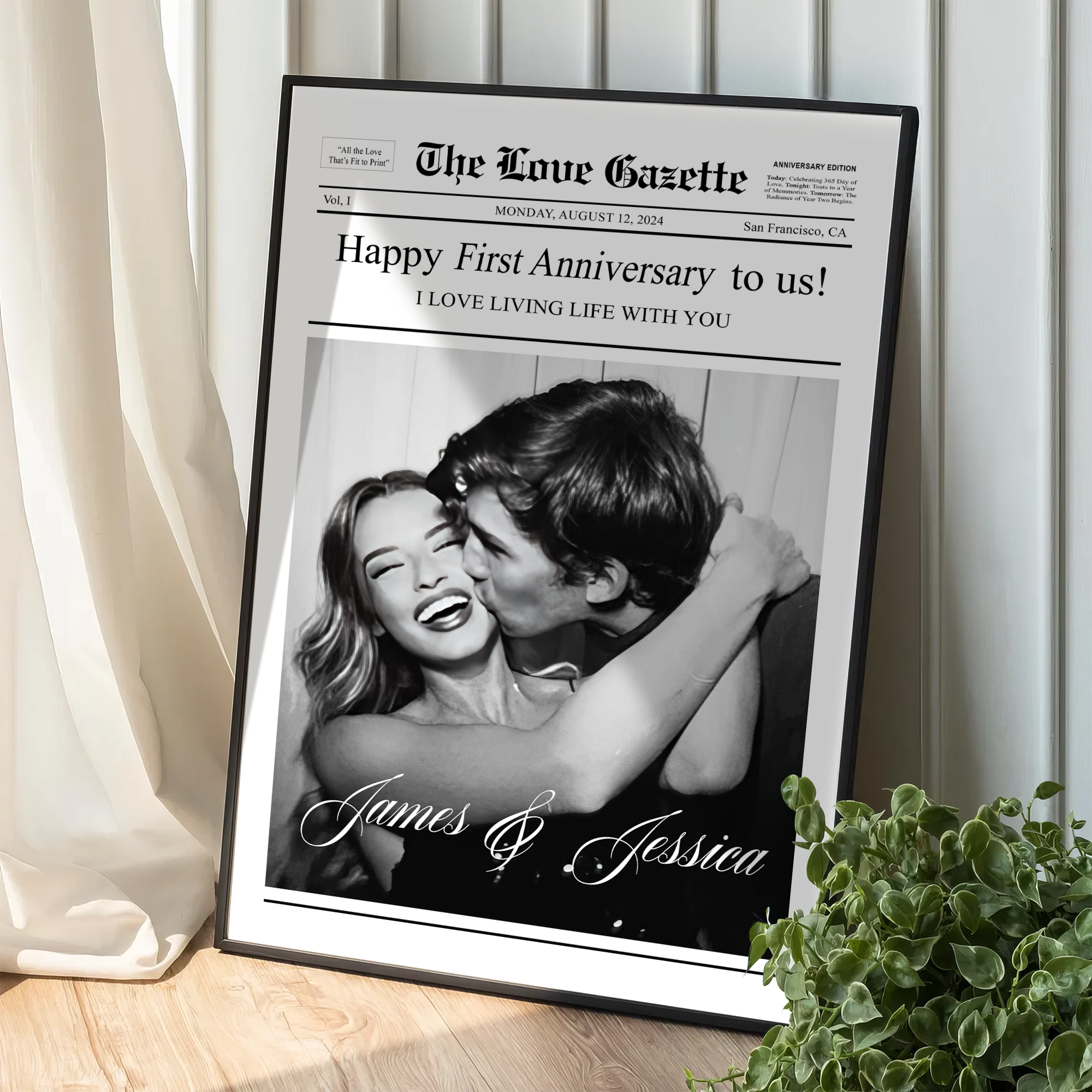 Poster - The Anniversary Times For Couples, Personalized Newspaper ...