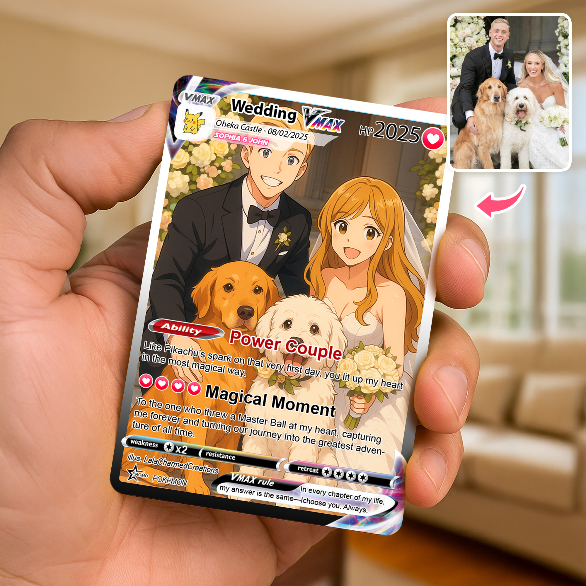 Poke Couples Card - Personalized Anniversary Card, Custom Photo Pokemon  Card, Anime Wedding Card, Anniversary Gift, Custom Card for  Couple,Valentine's ...