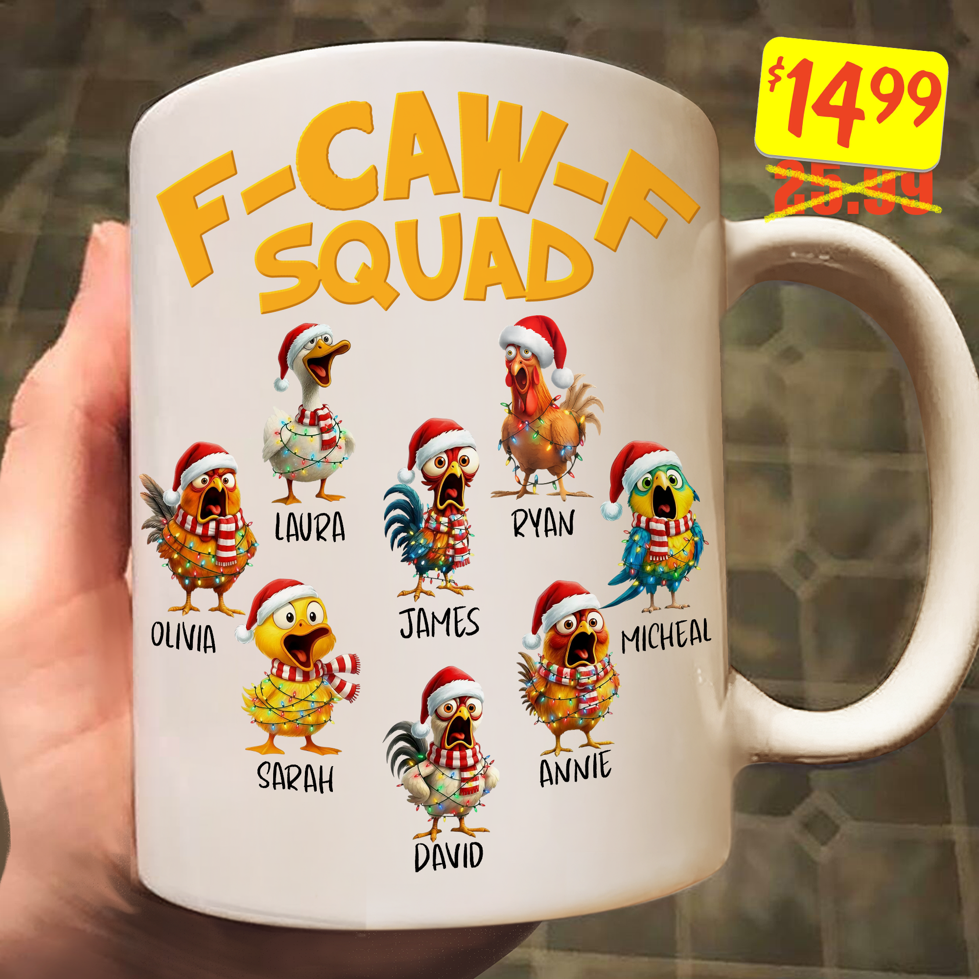Personalized Mug - FCAWF SQUAD - Funny Mug - Humorous Crow F-Caw-F - For  Coworkers, Friends - Personalized Mug