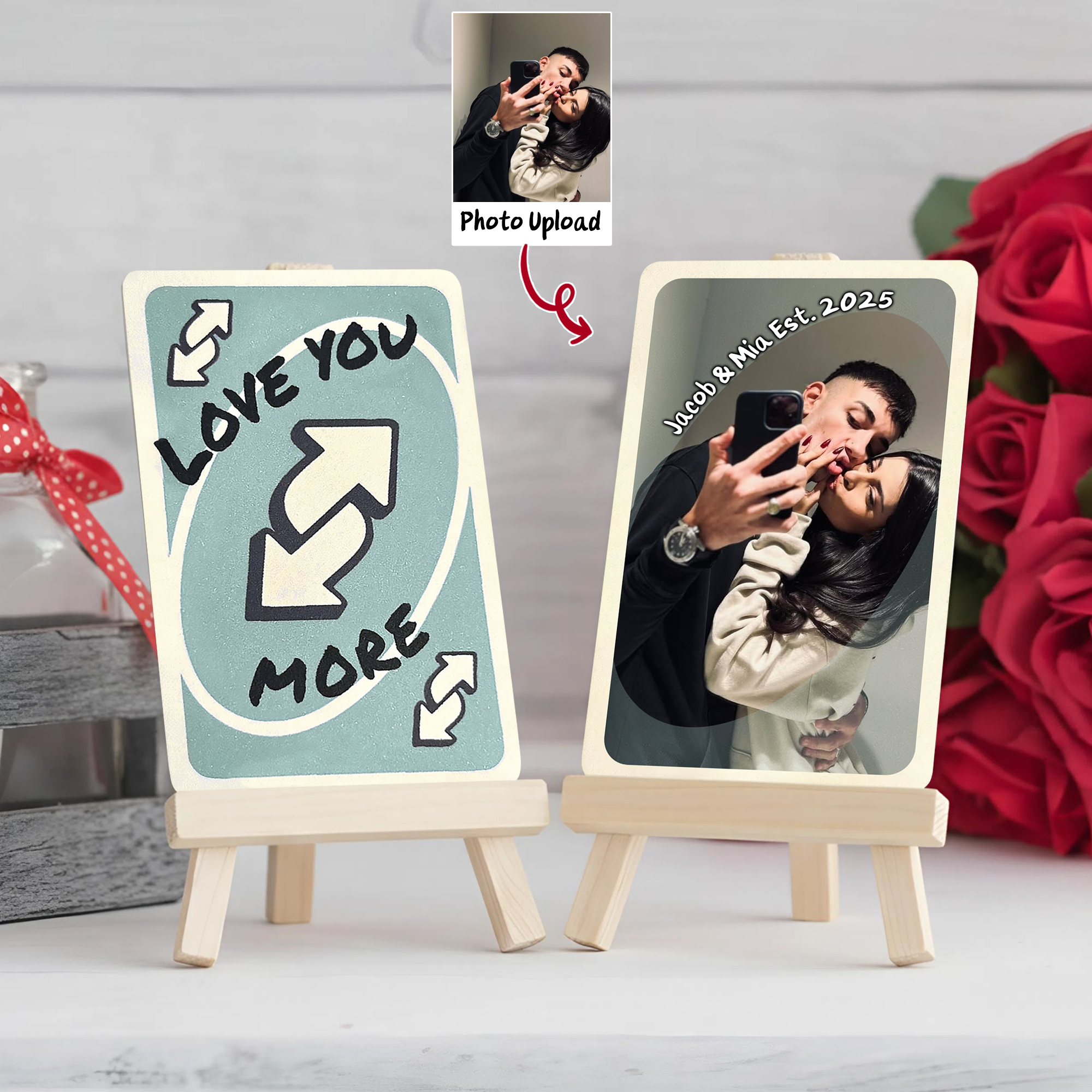 Gift Cards Reverse Valentine's Day Gifts - Love You More UNO Reverse Card - Custom photo ...