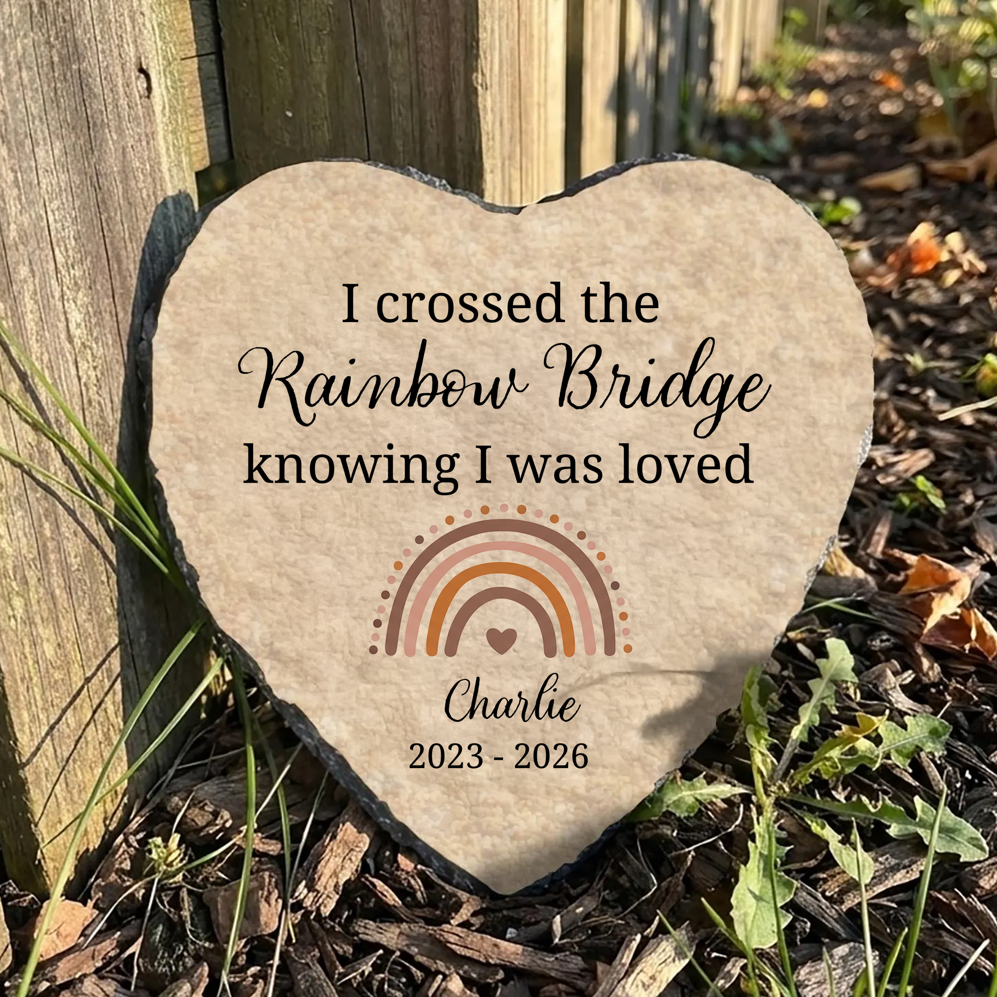 Memorial Pet - Crossed The Rainbow Bridge Memorial Plaque, Personalized ...