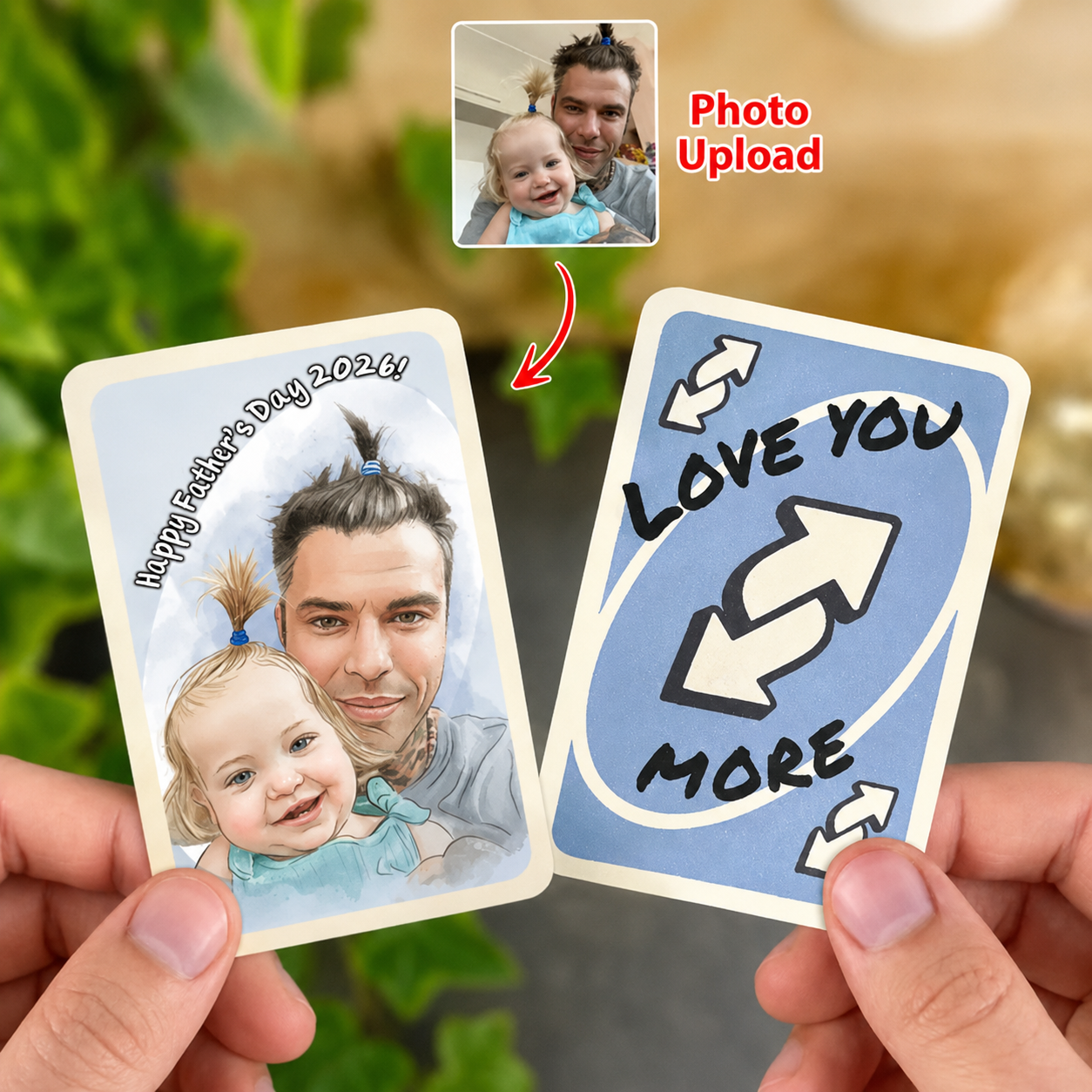 Gift Cards Reverse Father's Day Gift 2026 - Love You More UNO Reverse Card - Photo Upload ...