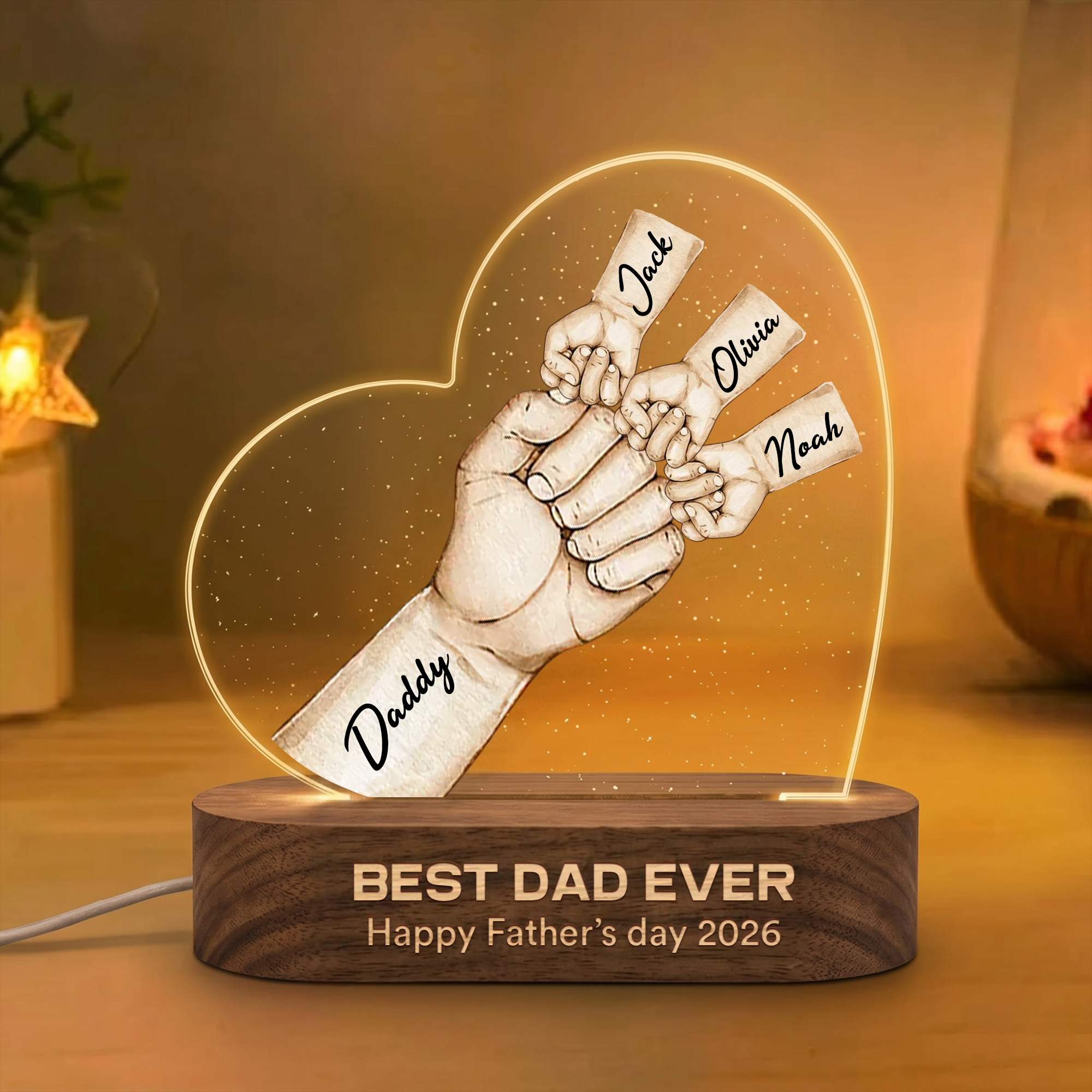 Father's Day Gifts - Best Dad Ever Bump Fists Led Light