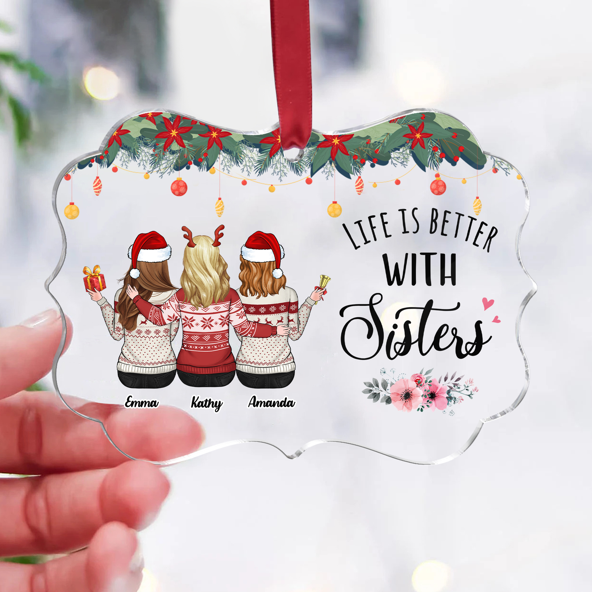 Acrylic Ornament Life is better with sisters