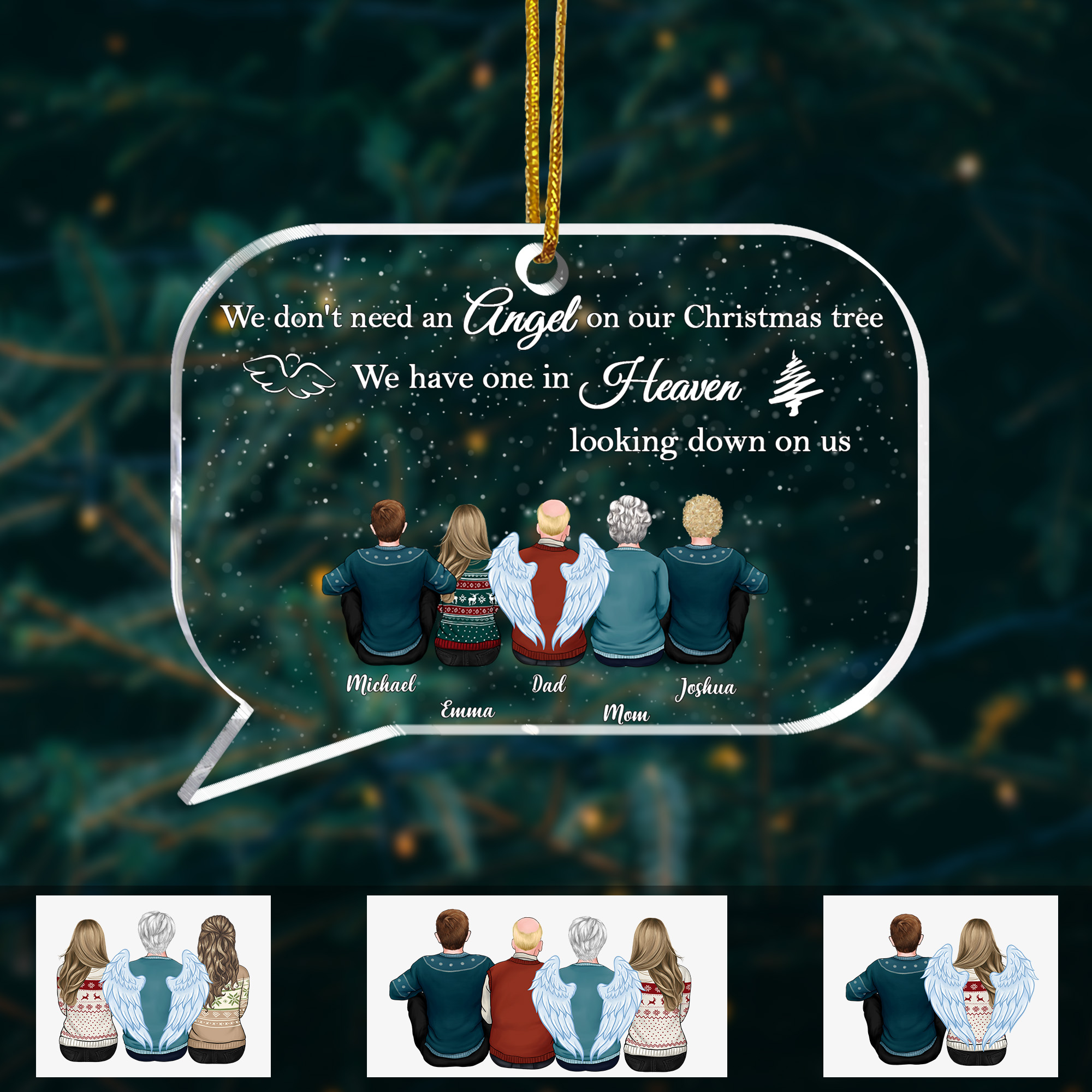 Transparent Ornament Christmas Gift We don't need an angel on our