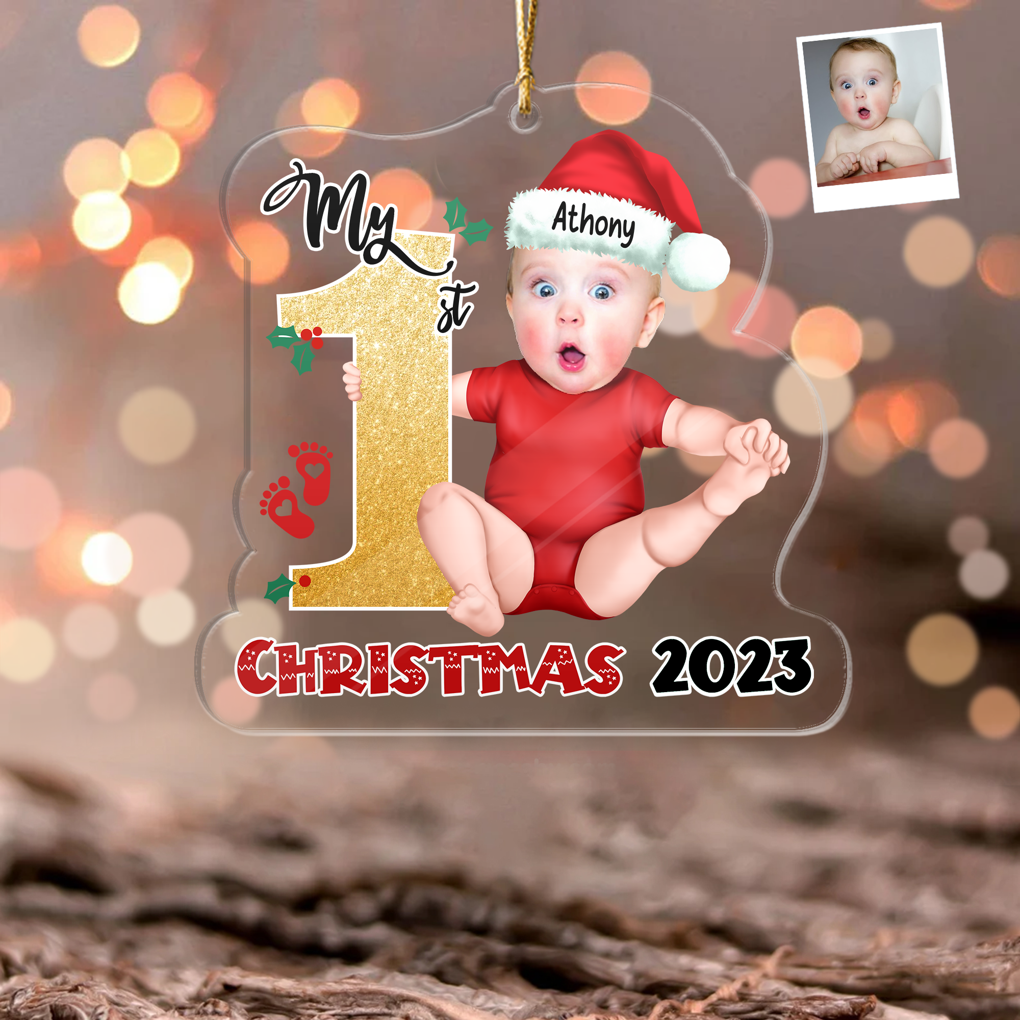 Photo Ornament Custom Acrylic Ornament from Photo Baby Onesie My — free download