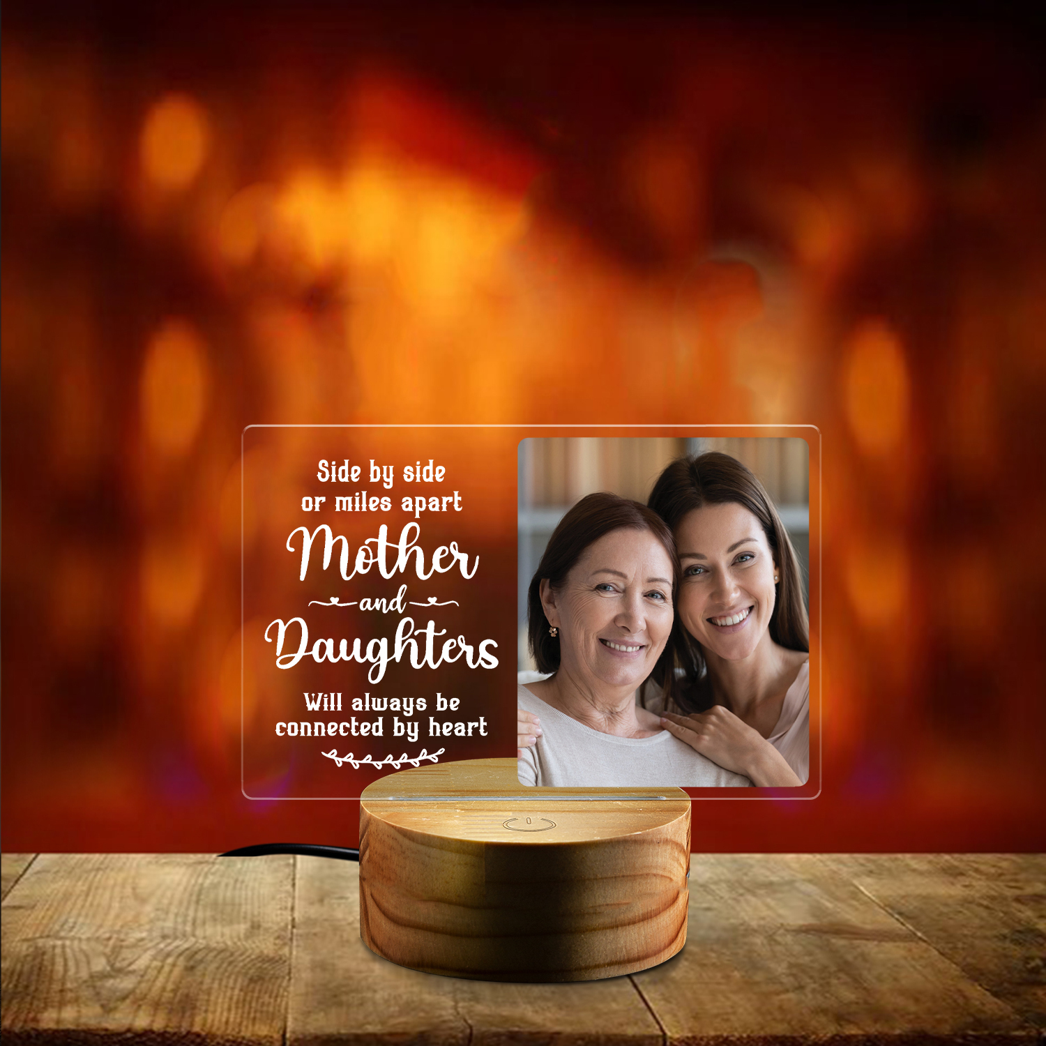 Mother And Daughter Personalized Night Light Custom Photo Room Decor