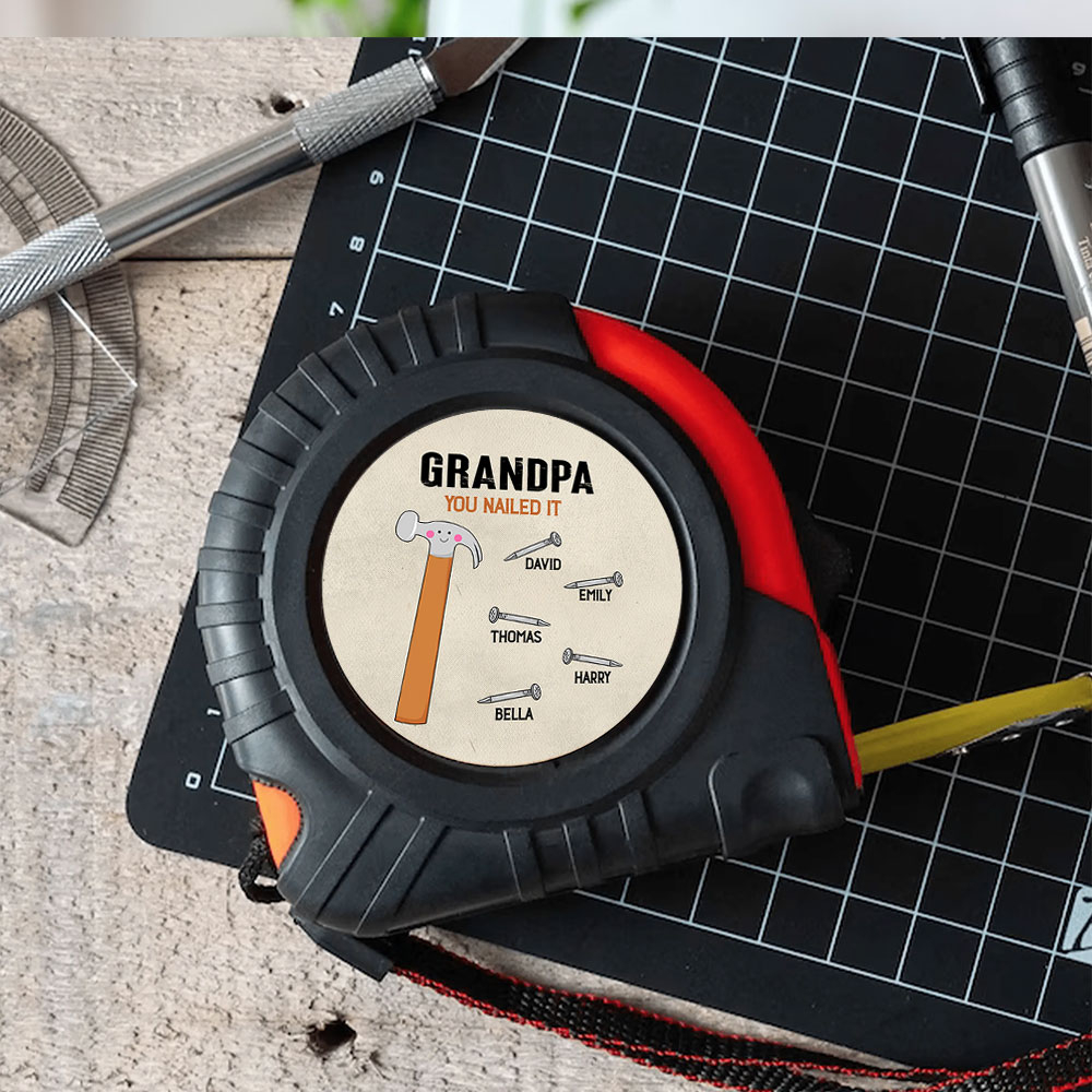 Personalized Tape Measure Grandpa Tape Measure, Dad Kid Names Tape