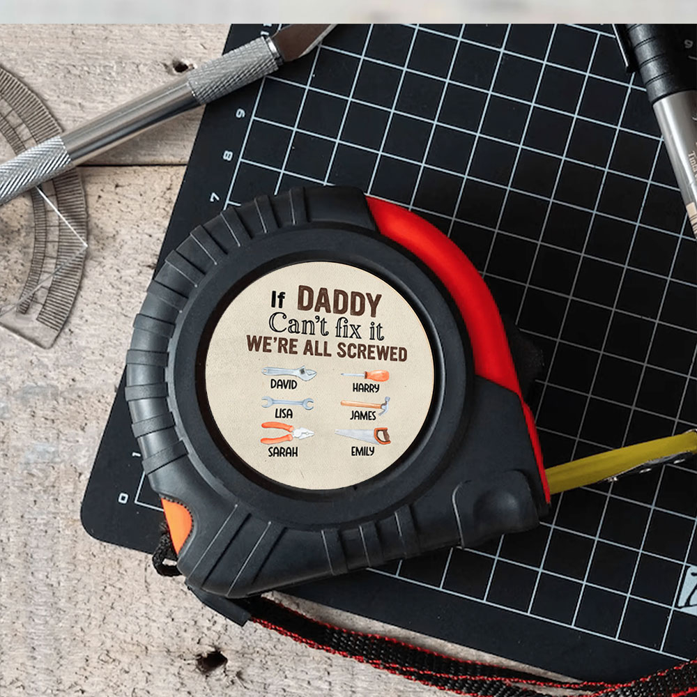 Personalized Tape Measure Daddy Tape Measure, Dad Kid Names Tape