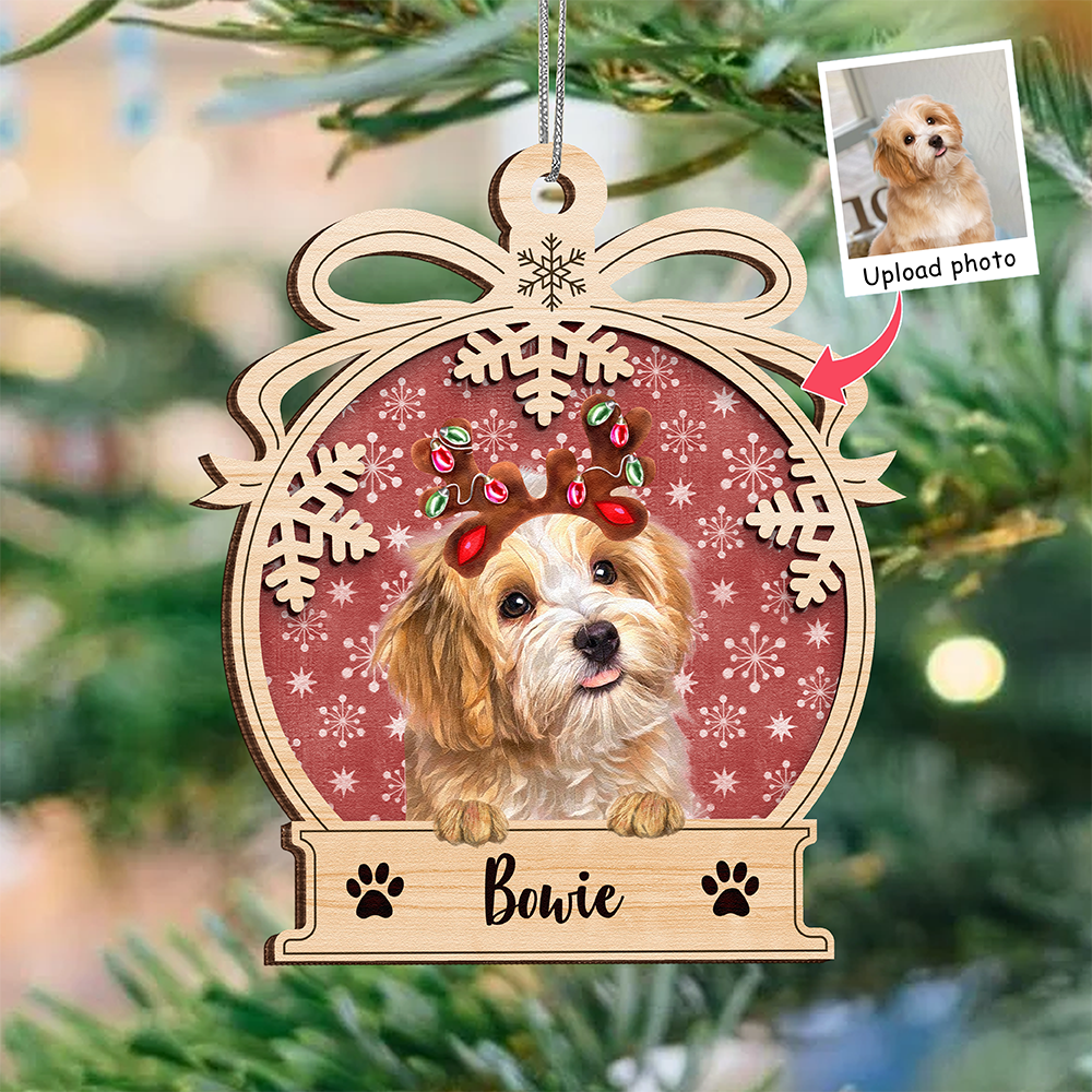 Photo Upload Ornament Vintage Dog Ornament