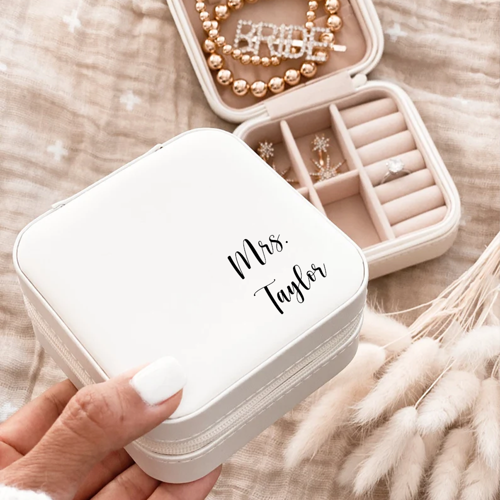 Travel Jewelry Box Personalized Gifts for Her, Wedding Bridesmaid