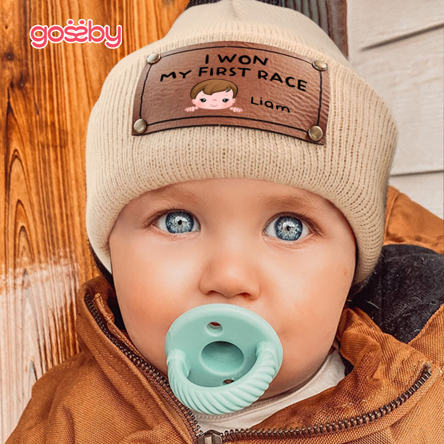 Custom Baby Beanie I Won My First Race Custom Baby Shower Gift
