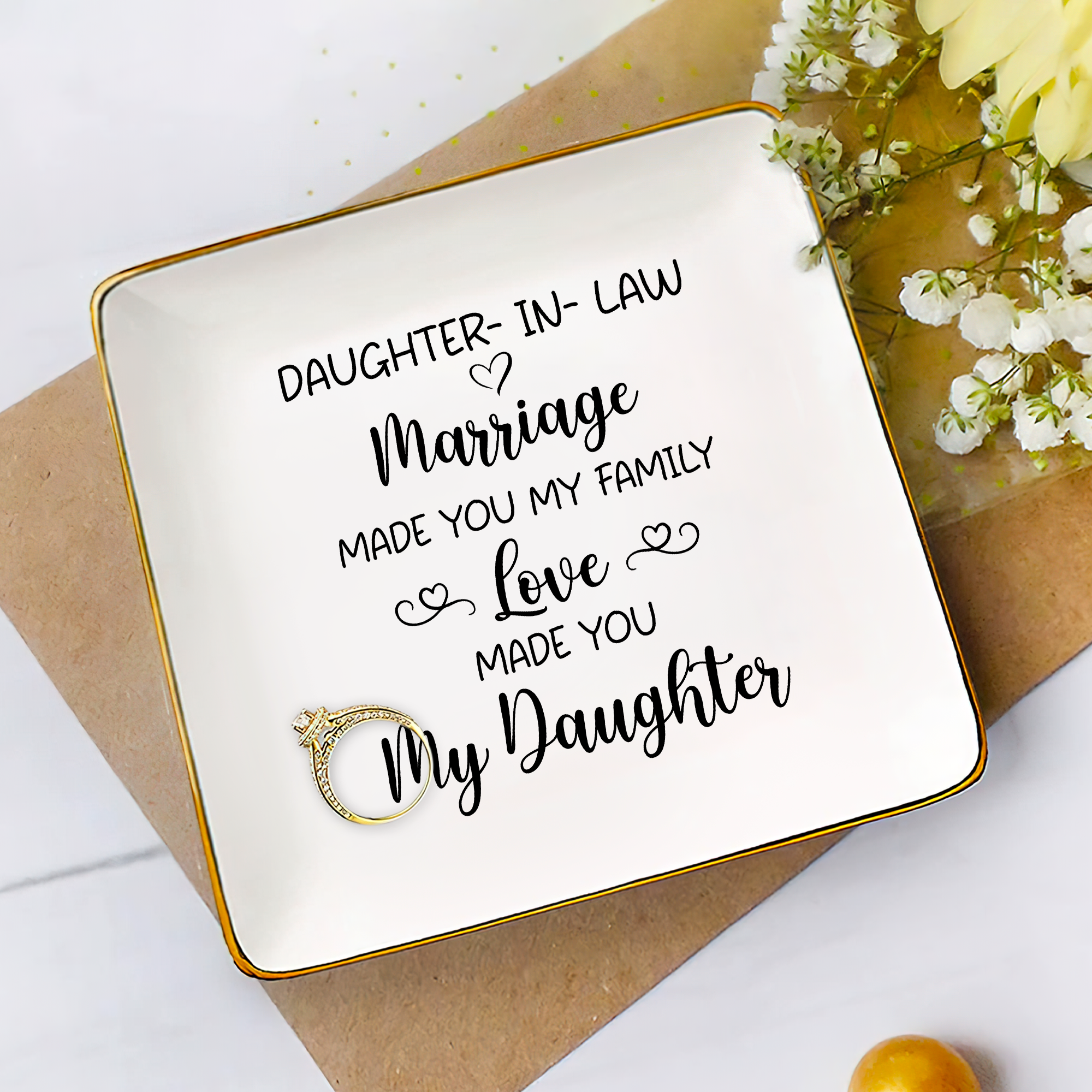 Daughter-in-Law Jewelry Gift - Stainless Steel Keychain With 'I Smile Because You’re My Daughter-in-Law' Message