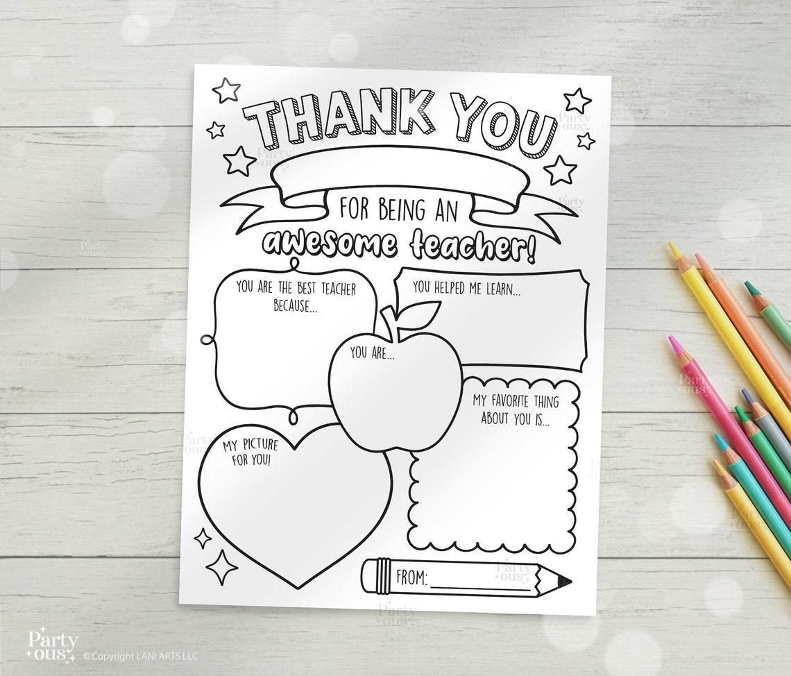 Teacher Gifts - Gift For Teacher - Thank You Teacher Gifts Coloring ...