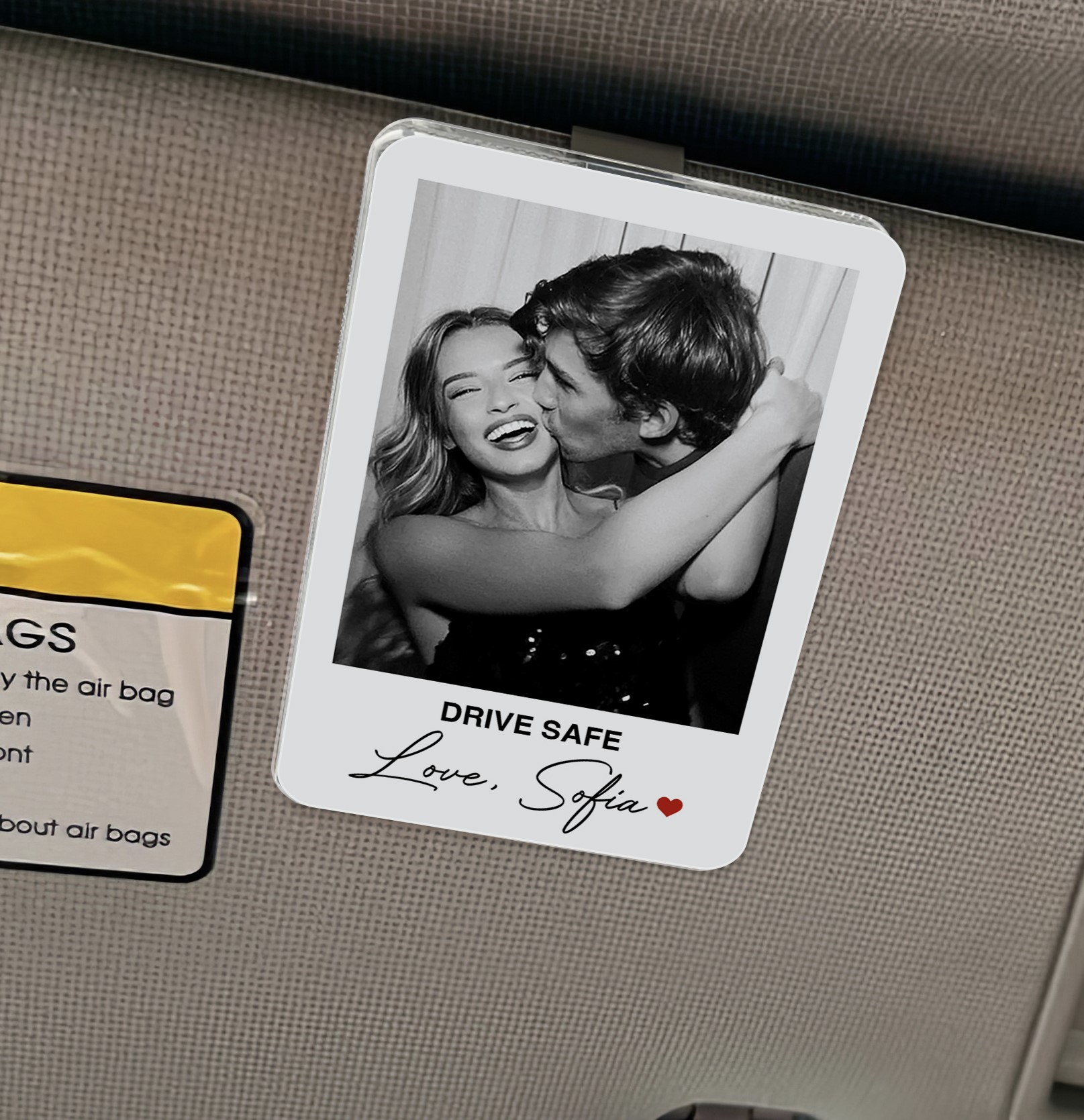 Gossby Personalized Photo Car Visor Clip With Custom Message