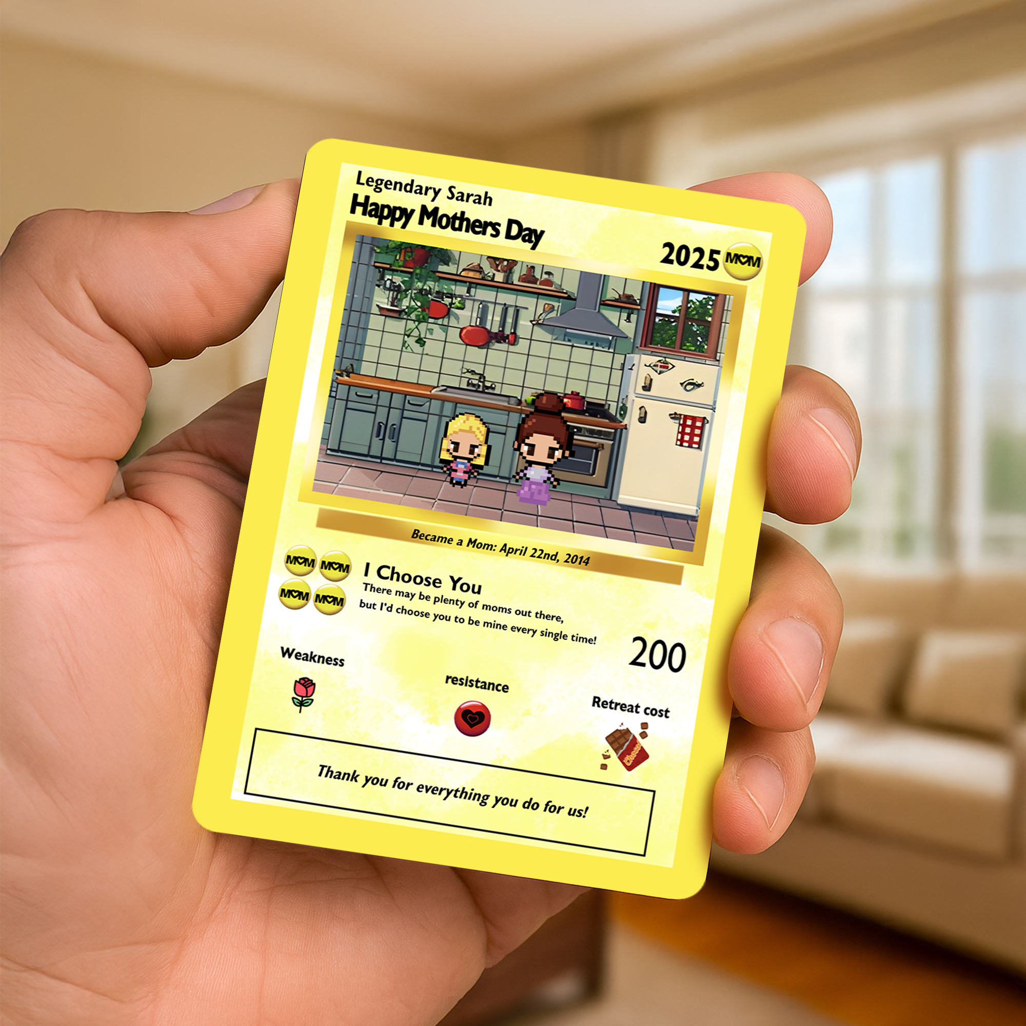 ur mom pokemon card Personalized Poke Mother's Day Card - Custom Gift for Mom