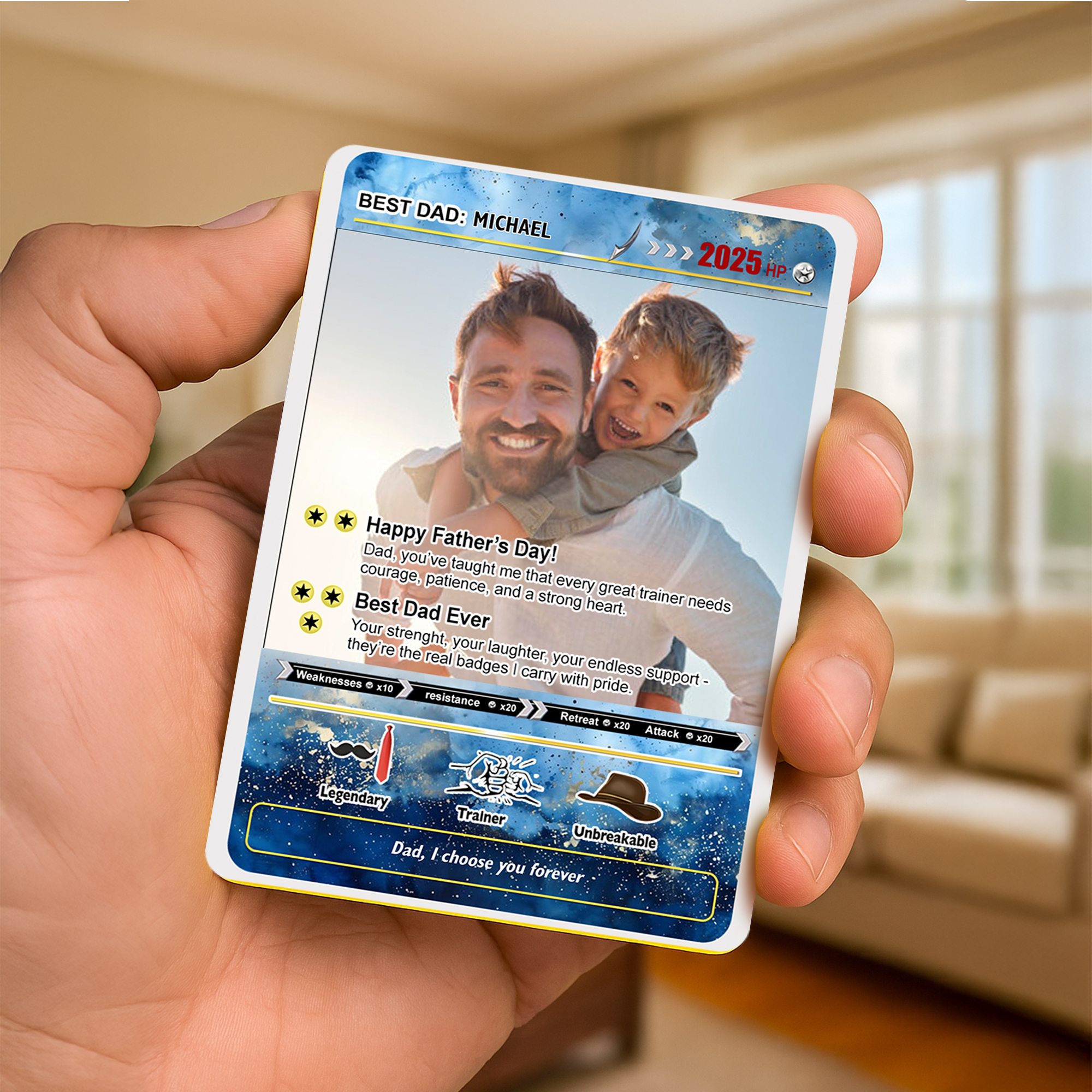 custom pokemon card fathers day Poke Father's Card, Editable Gift for Dad, CreativeRino Personalized Pokmon Father's Day Card,
