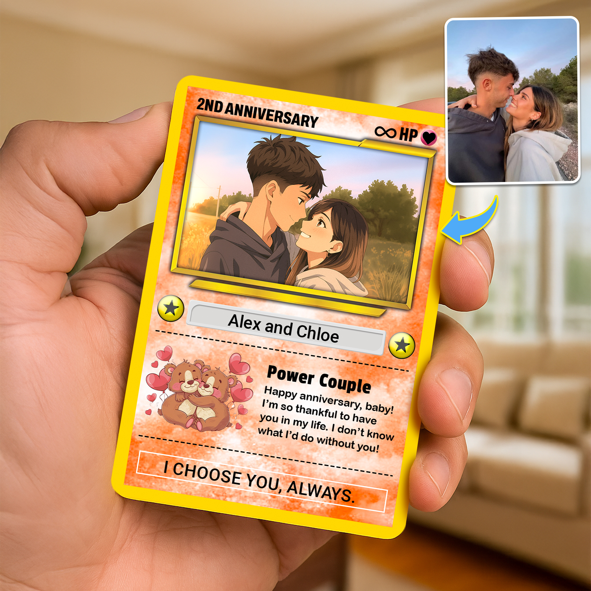 couple pokemon card Amazon.com: Personalized Poke Card Anniversary Card main image 0