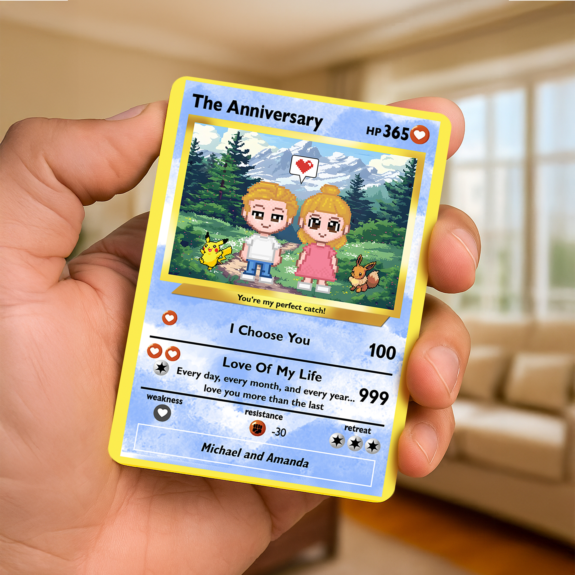 Poke Anniversary Card - Custom Pokemon Card - Anniversary Gift - Gift for  Him - Gift for Her - Trending 2025 - Personalized Metal Card
