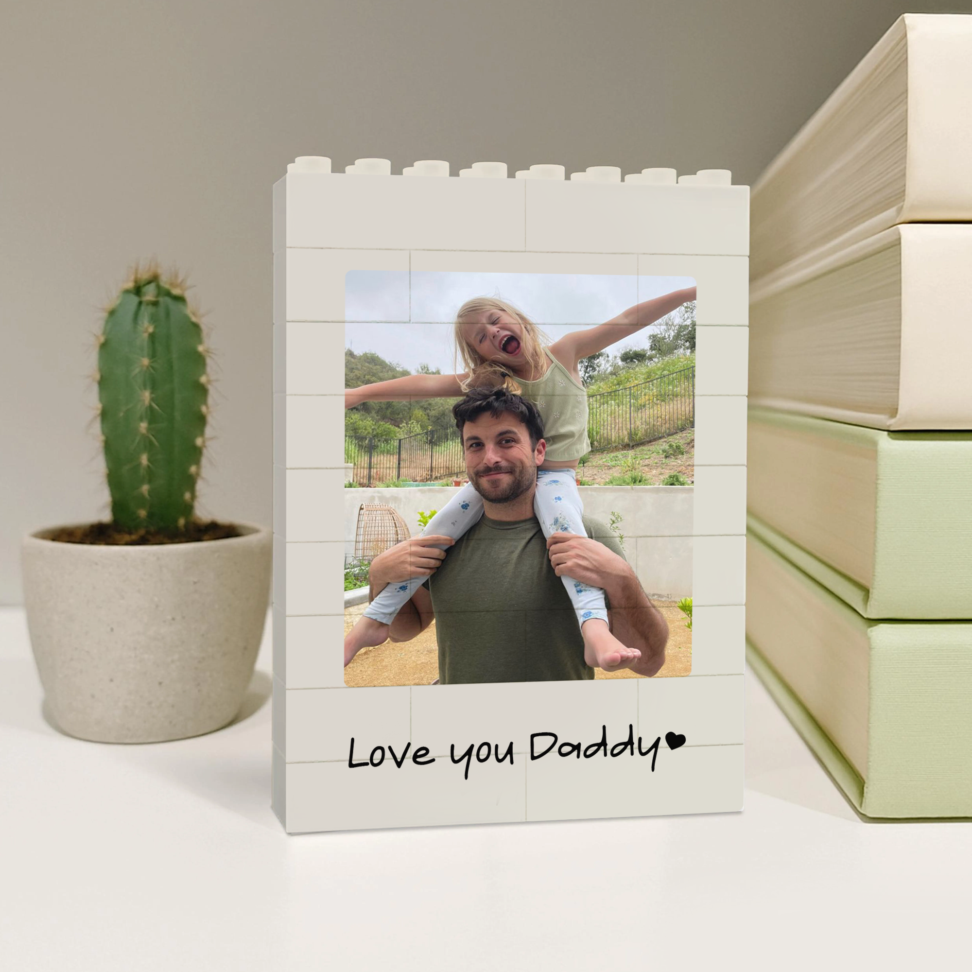 Personalised Brick Photo block - Love you Daddy - Gift for Dad ...