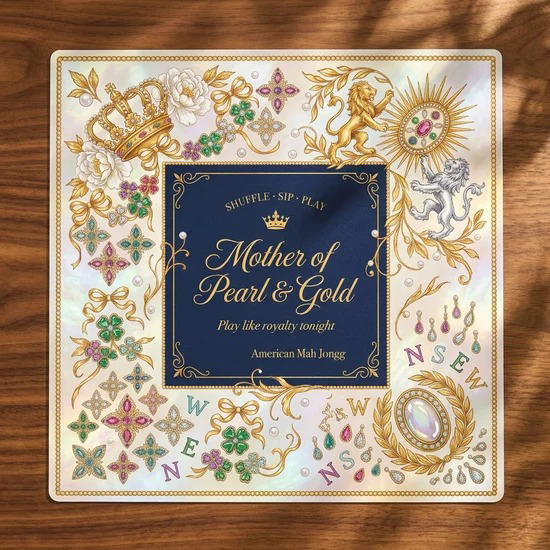 Regal Pearl and Gold Mahjong Mat