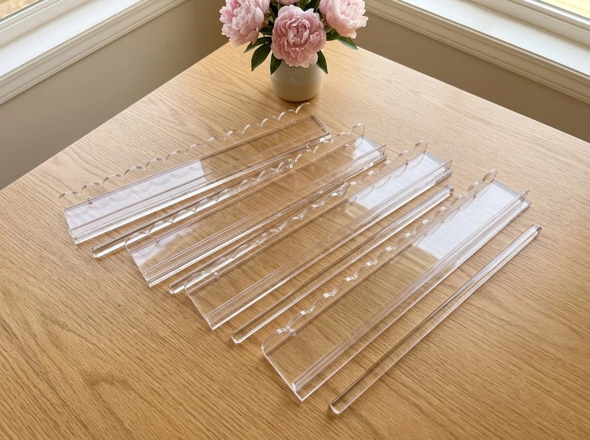 Clear Acrylic Mahjong Racks with Pushers, Set of 4