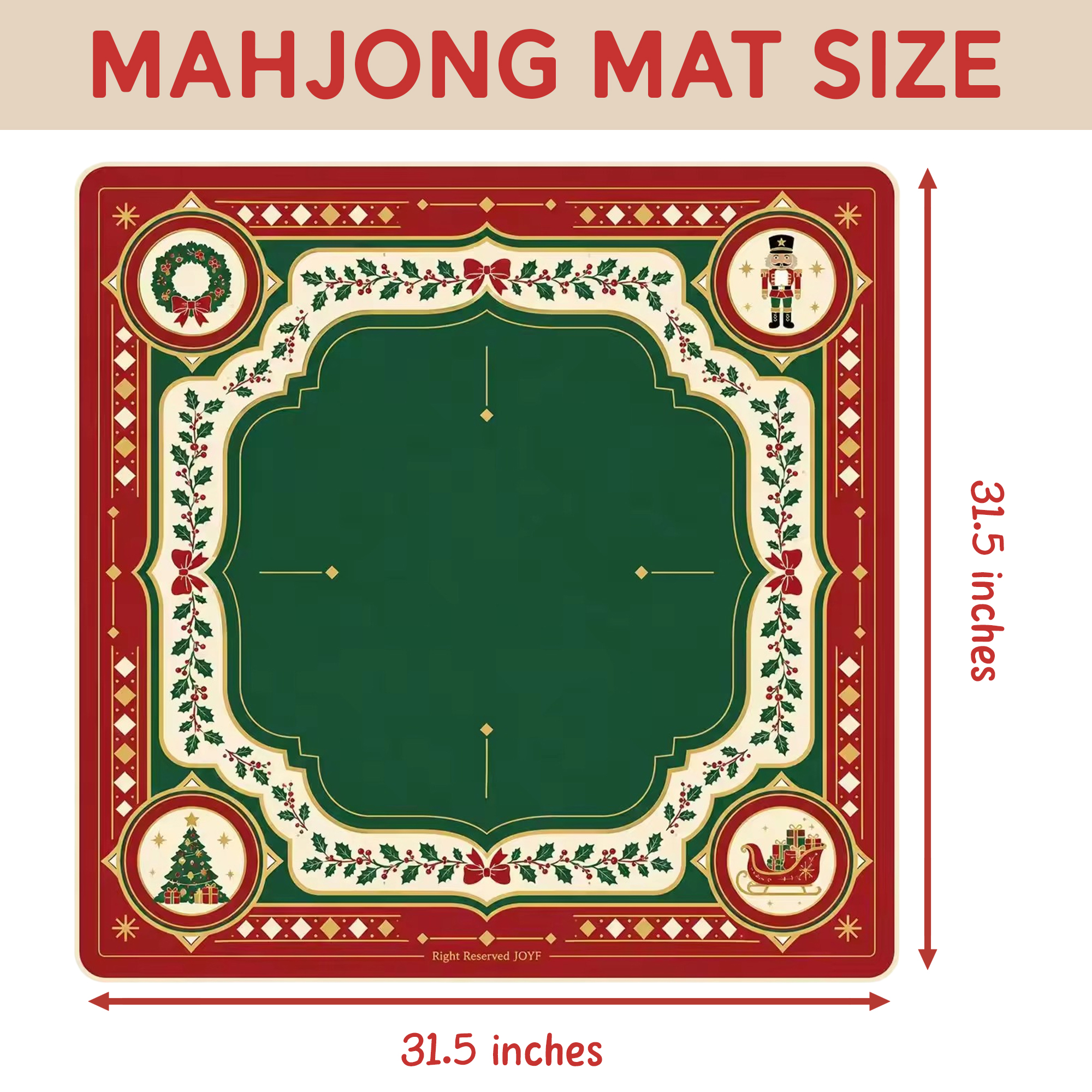 Retro Santa Christmas Mahjong Mat