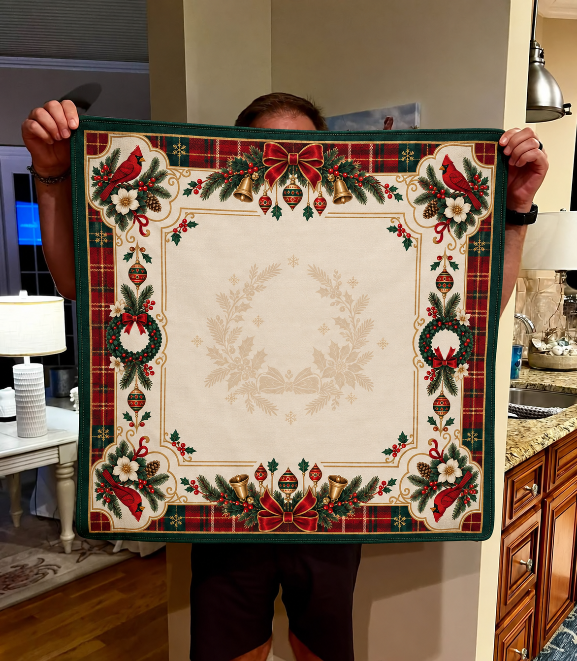 Red Christmas Mahjong Mat