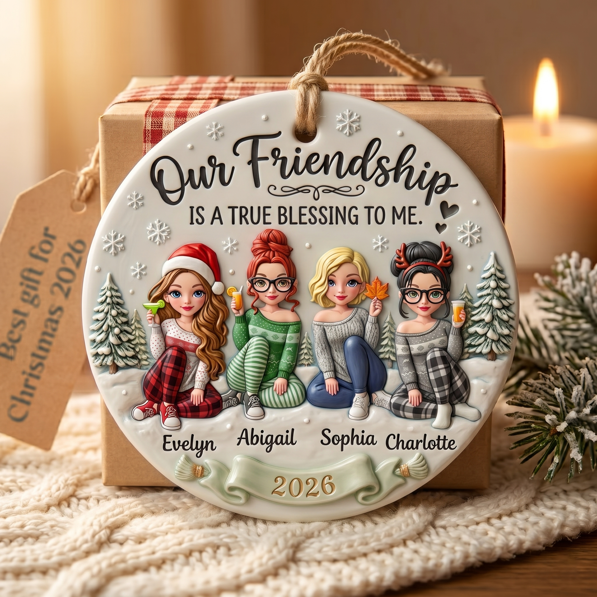 Friendship Is a Blessing 3D Ornament