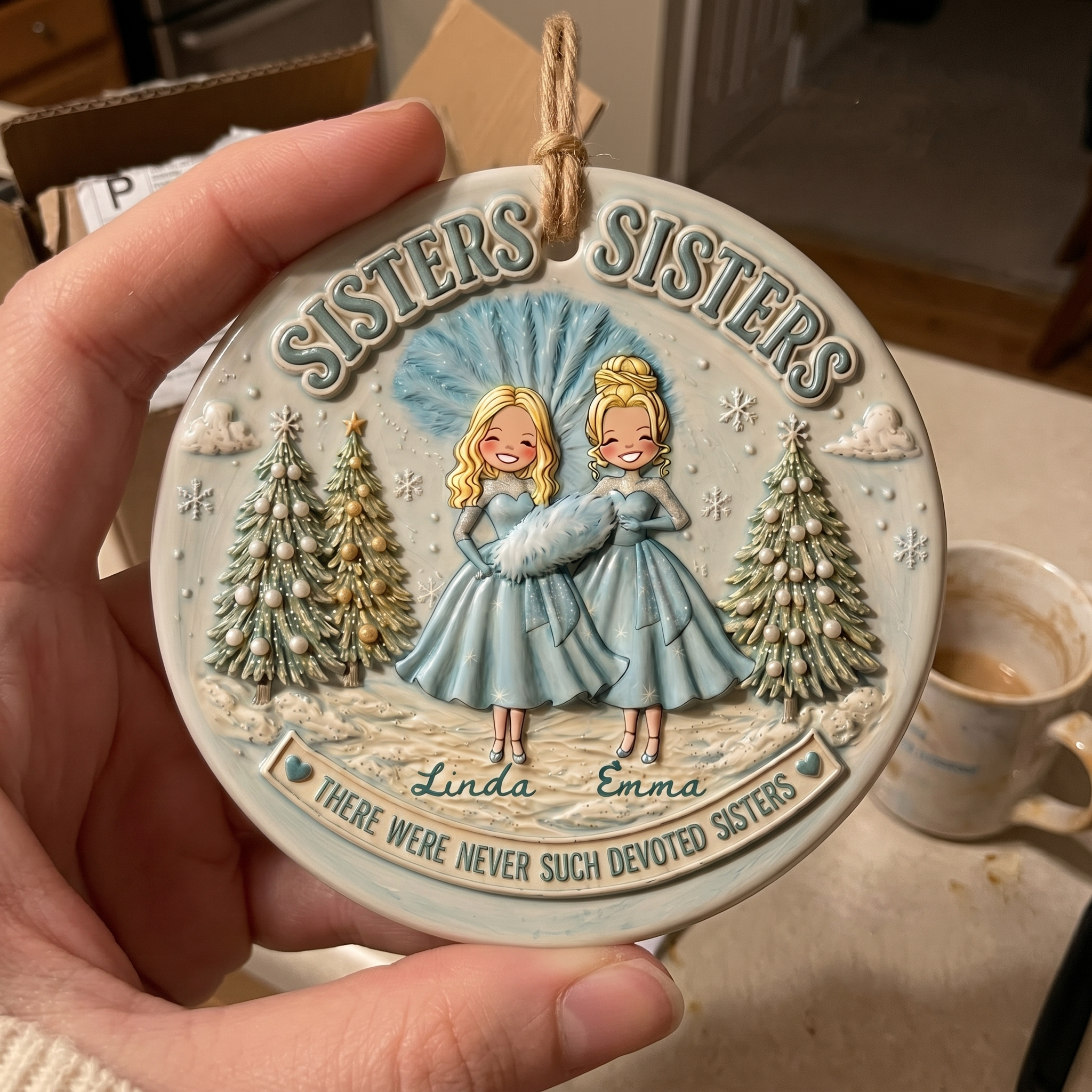 Devoted Sisters 3D Relief Ornament (up to 5)