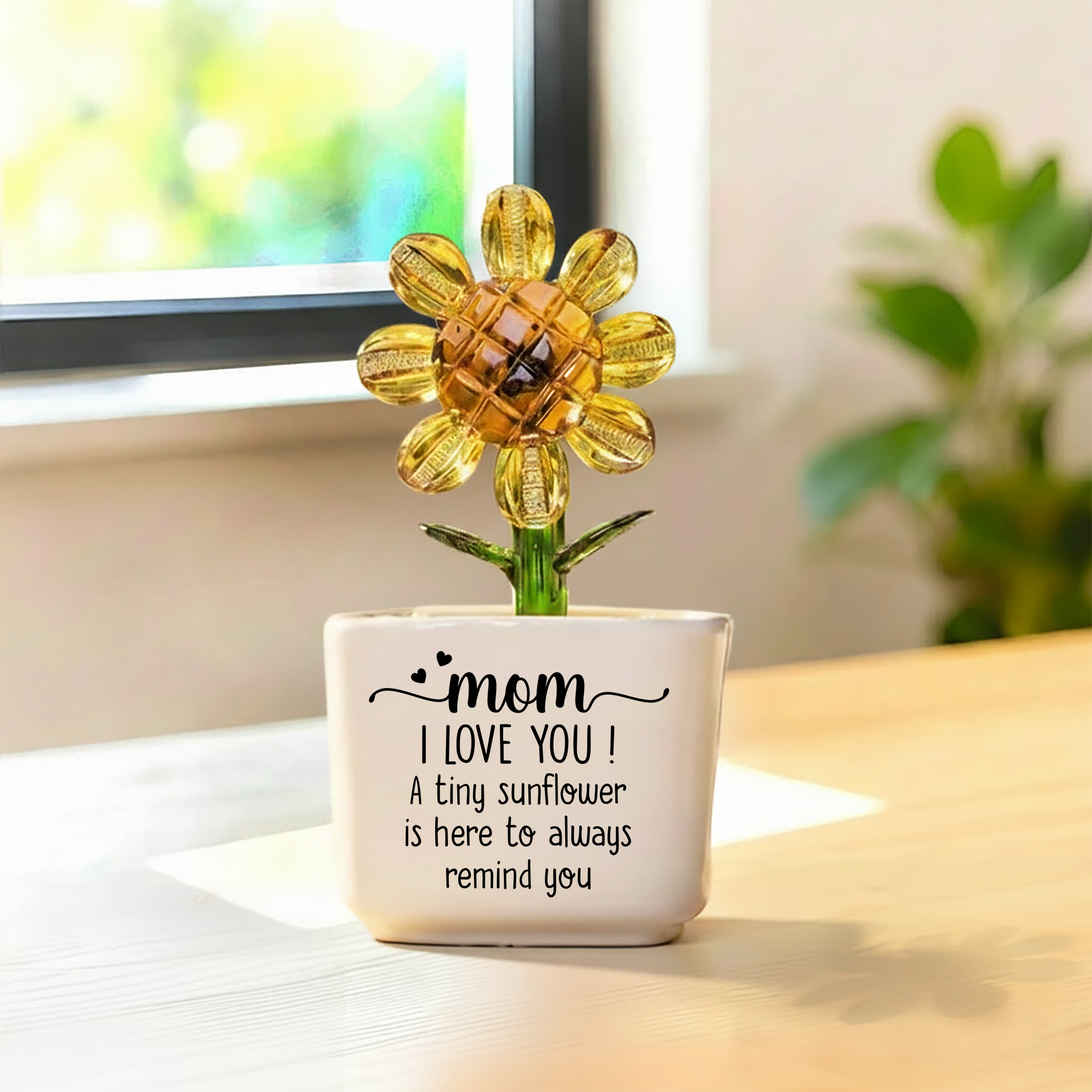 Stained Glass Sunflower Potted Plant