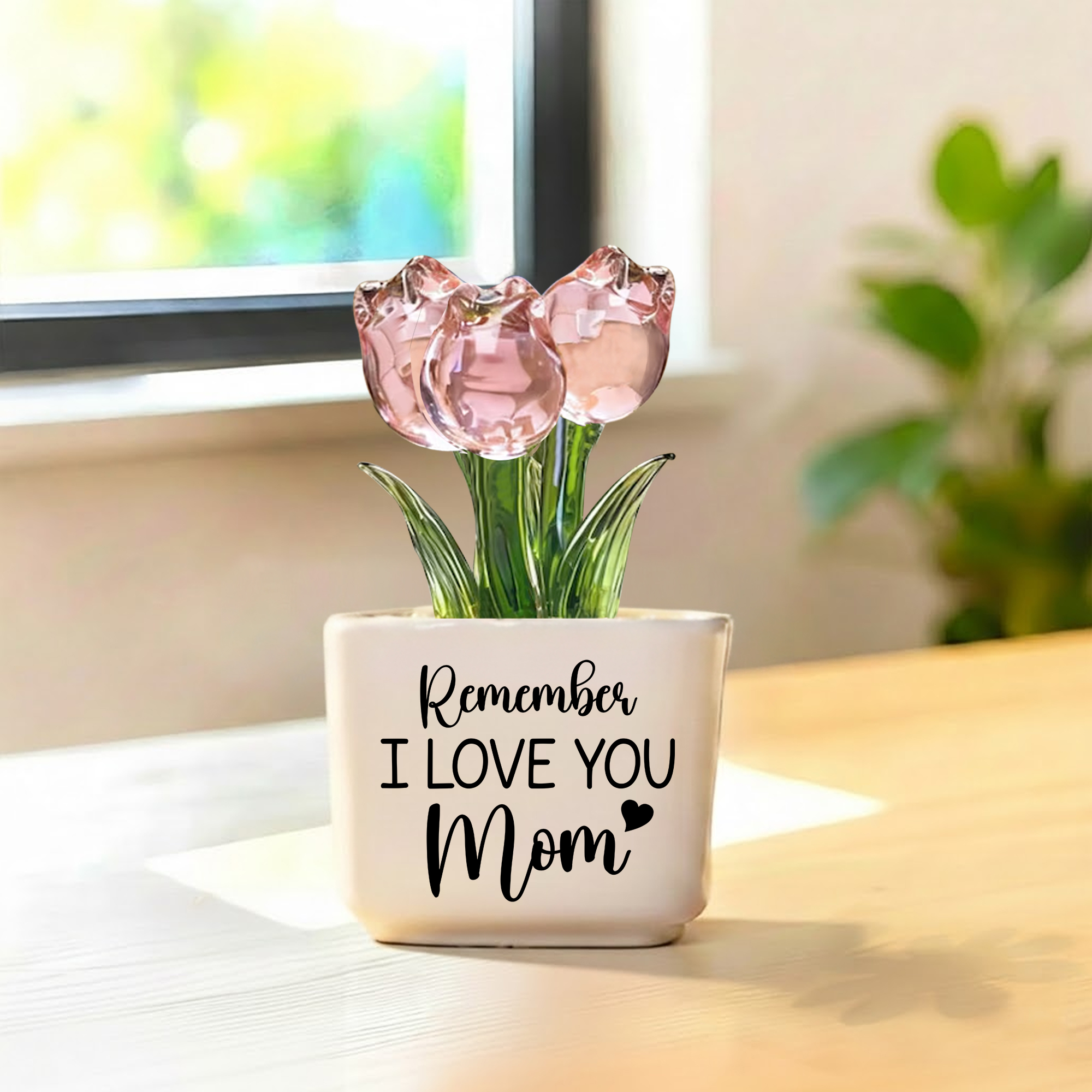 Glass Tulip Planter for Mom