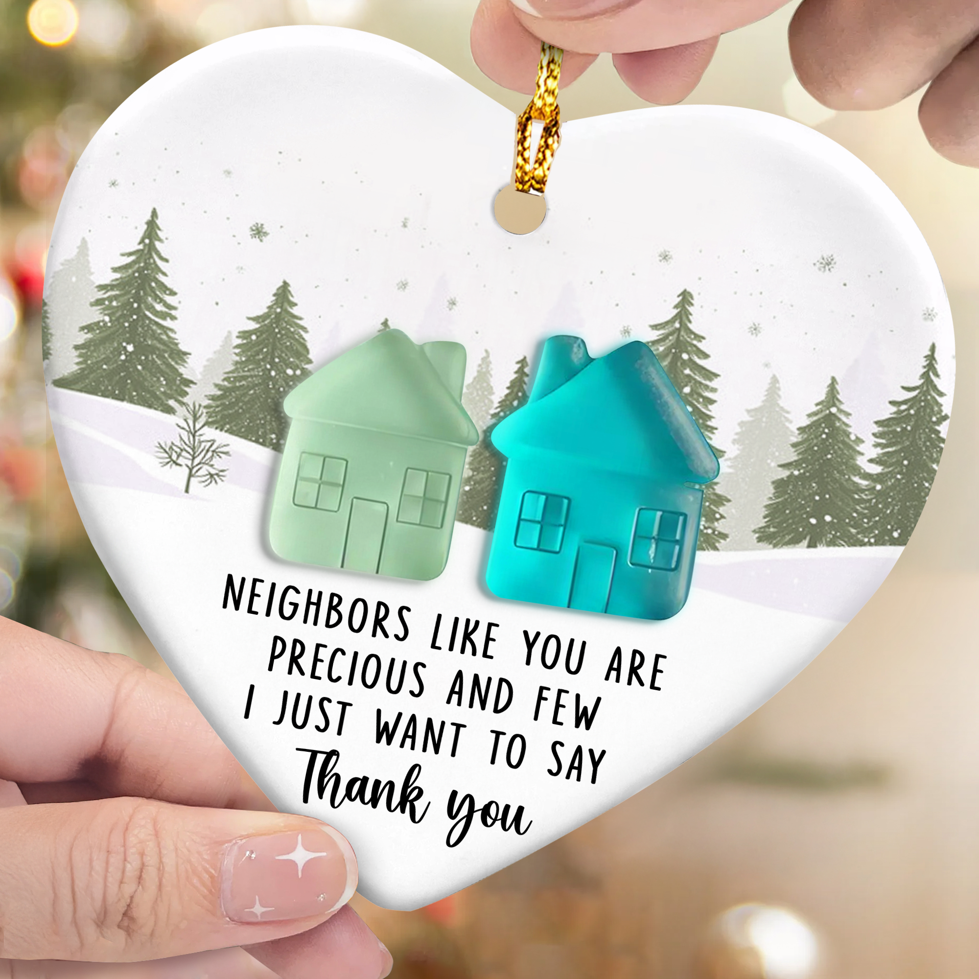 Neighbors Sea Glass Heart Ornament