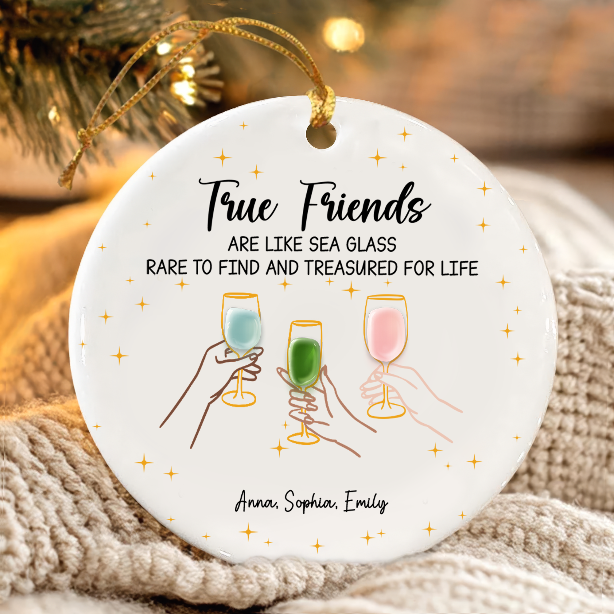 True Friends Are Like Sea Glass Ornament