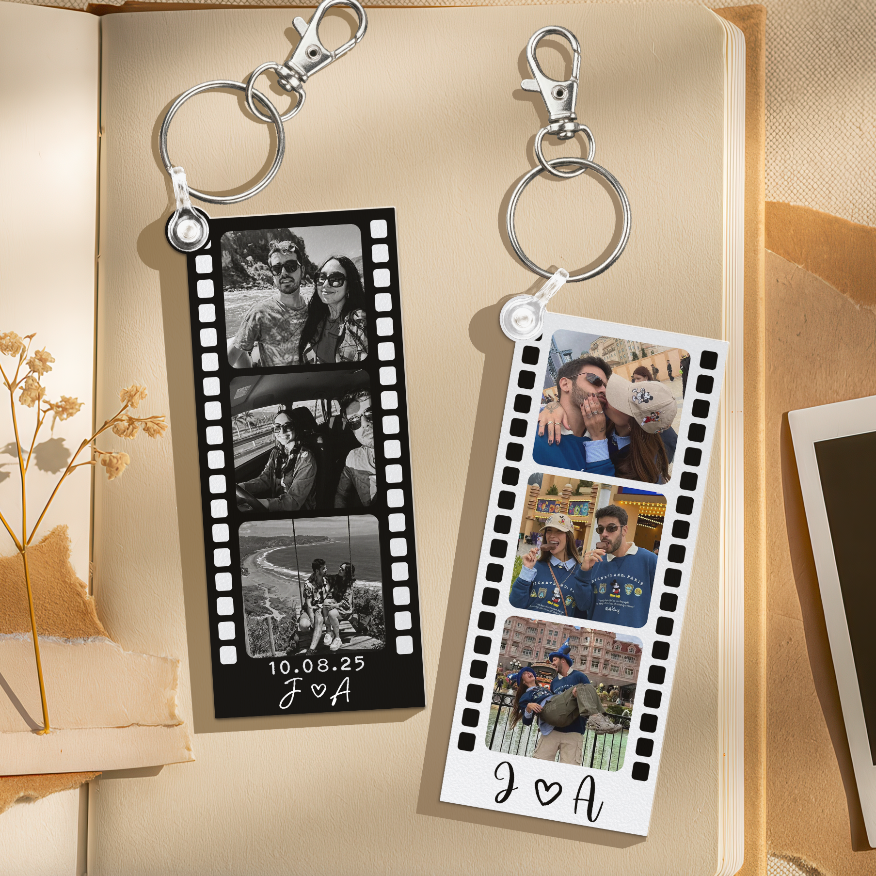 Personalized Photo Strip Keychain