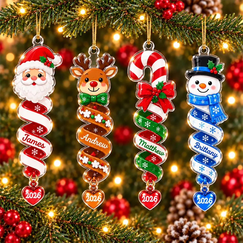 Spiral Christmas Name Ornament