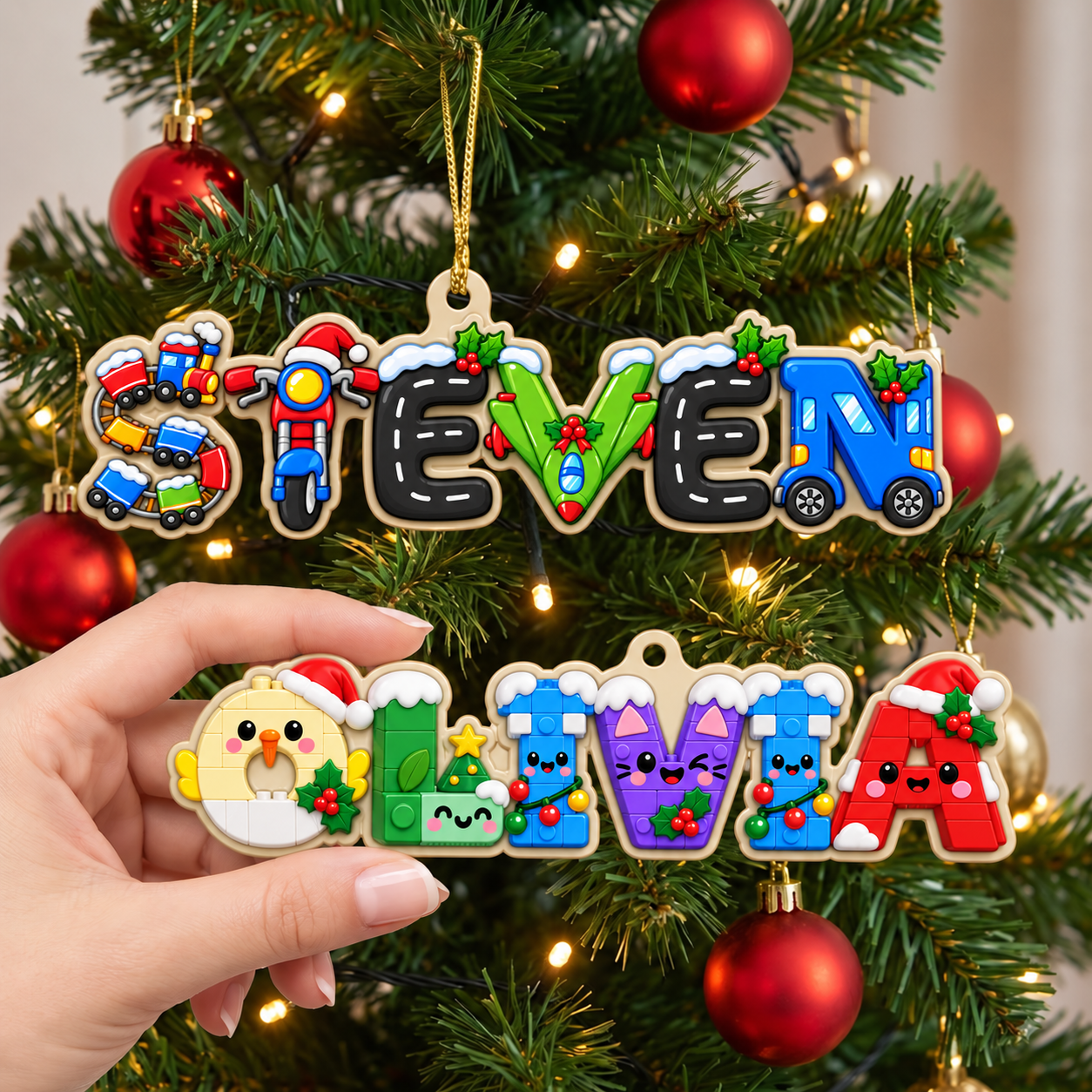 Personalized 3D Name Letter Ornament
