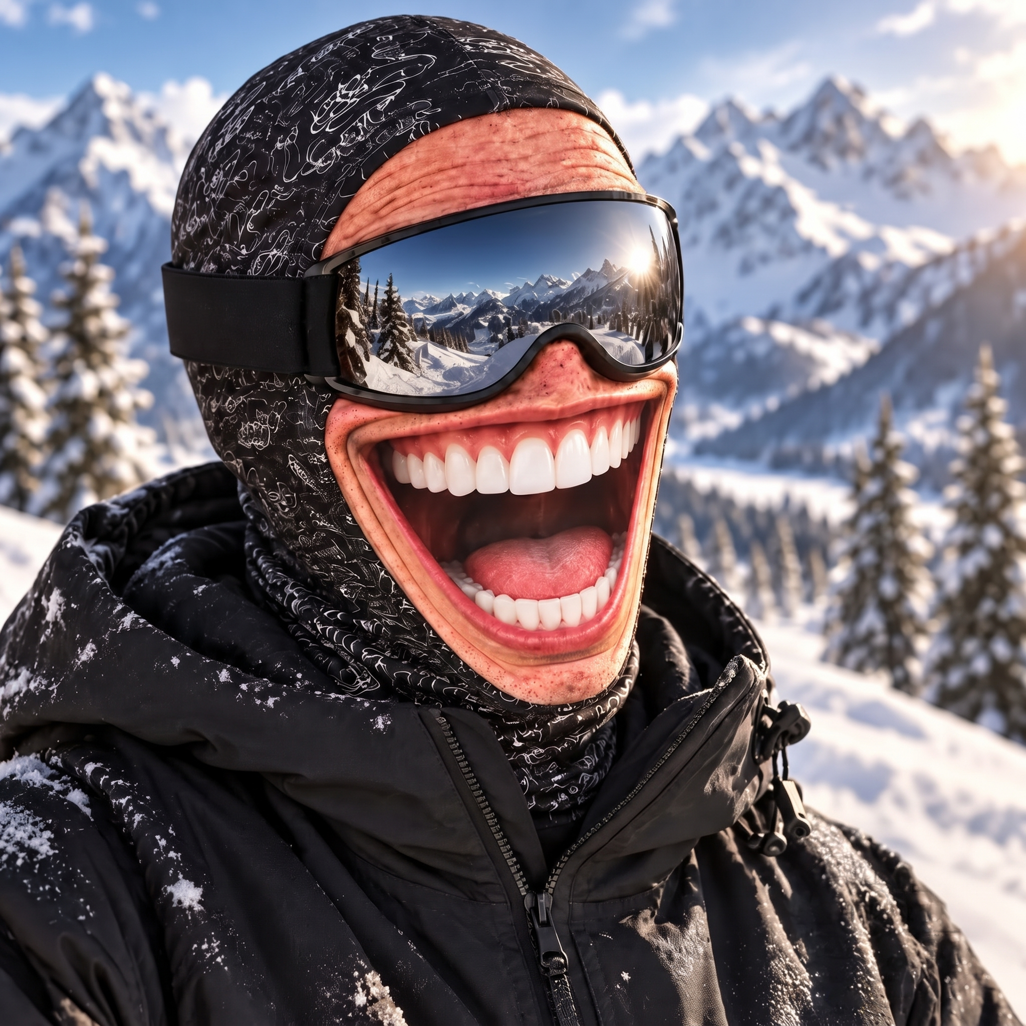 Funny Creepy Grin Ski Mask Balaclava