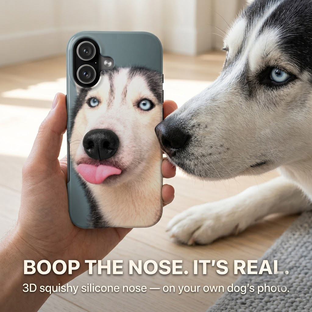 Dog Nose Squishy 3D Phone Case From Your Photo