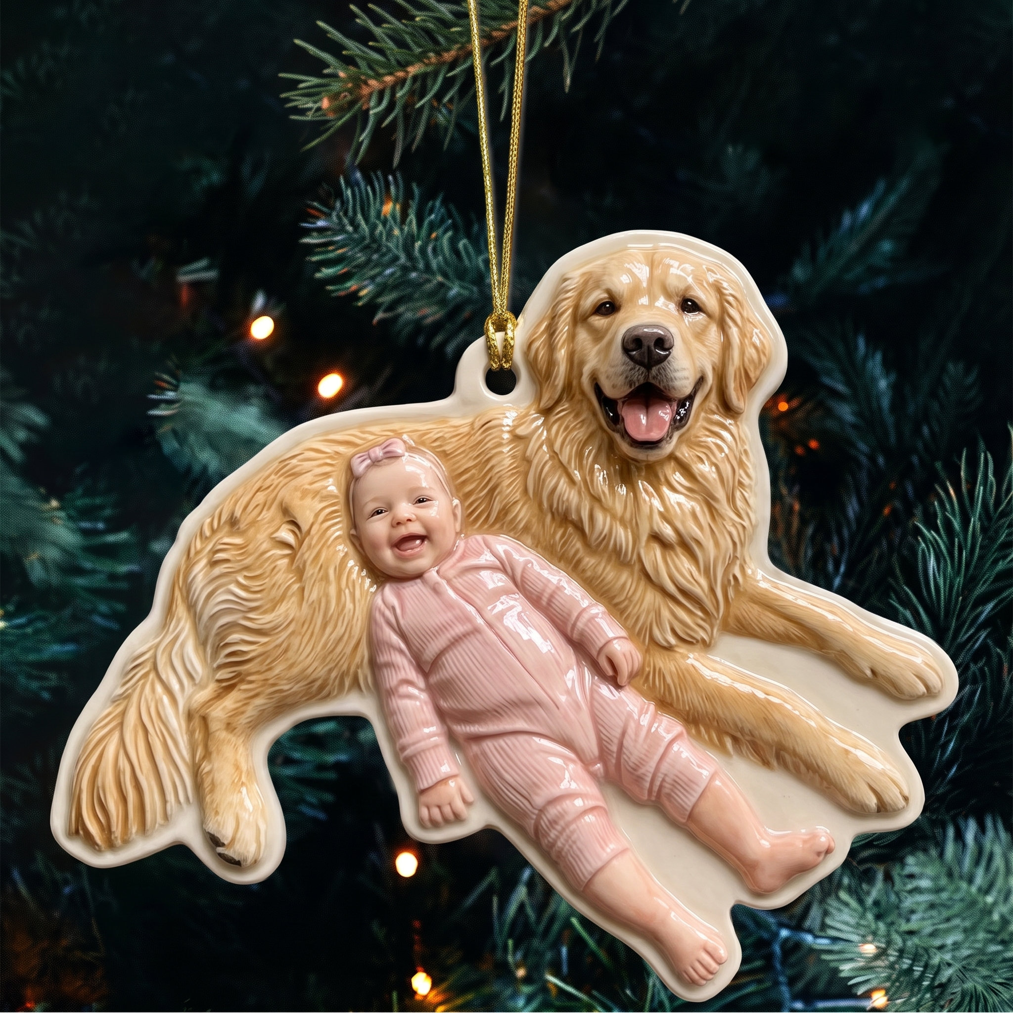 Photo with Your Dog 3D Acrylic Ornament