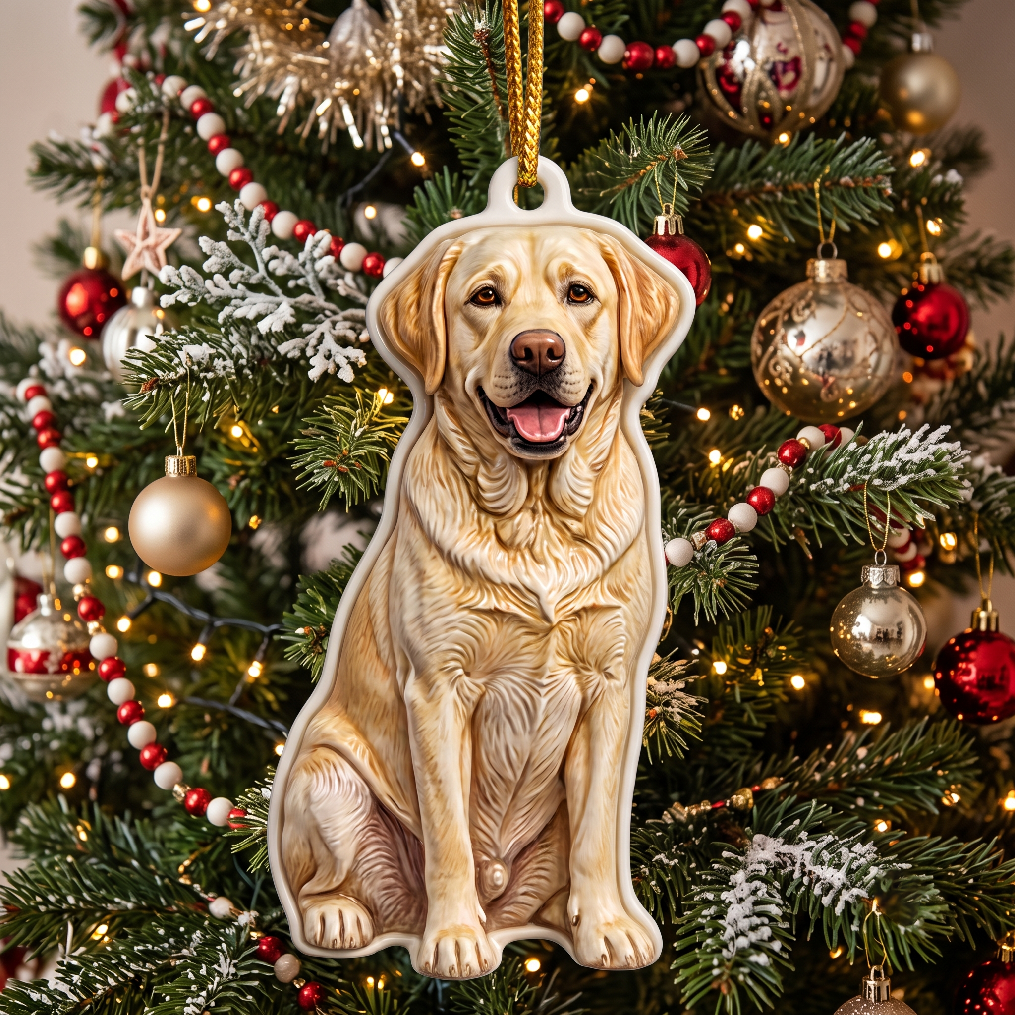 Raised 3D Photo Acrylic Ornament for Dog Lovers